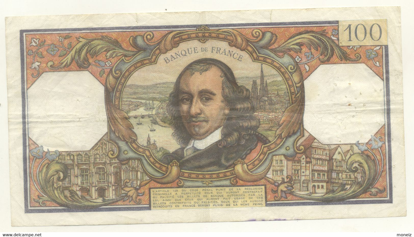 100 FRANCS CORNEILLE 1/07/65  1965  B103 - 100 F 1964-1979 ''Corneille''