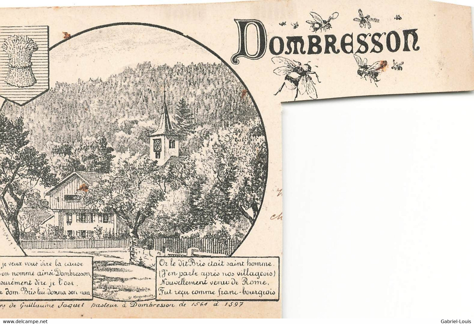 Litho Coupée: Dombresson 1899 - Dombresson 