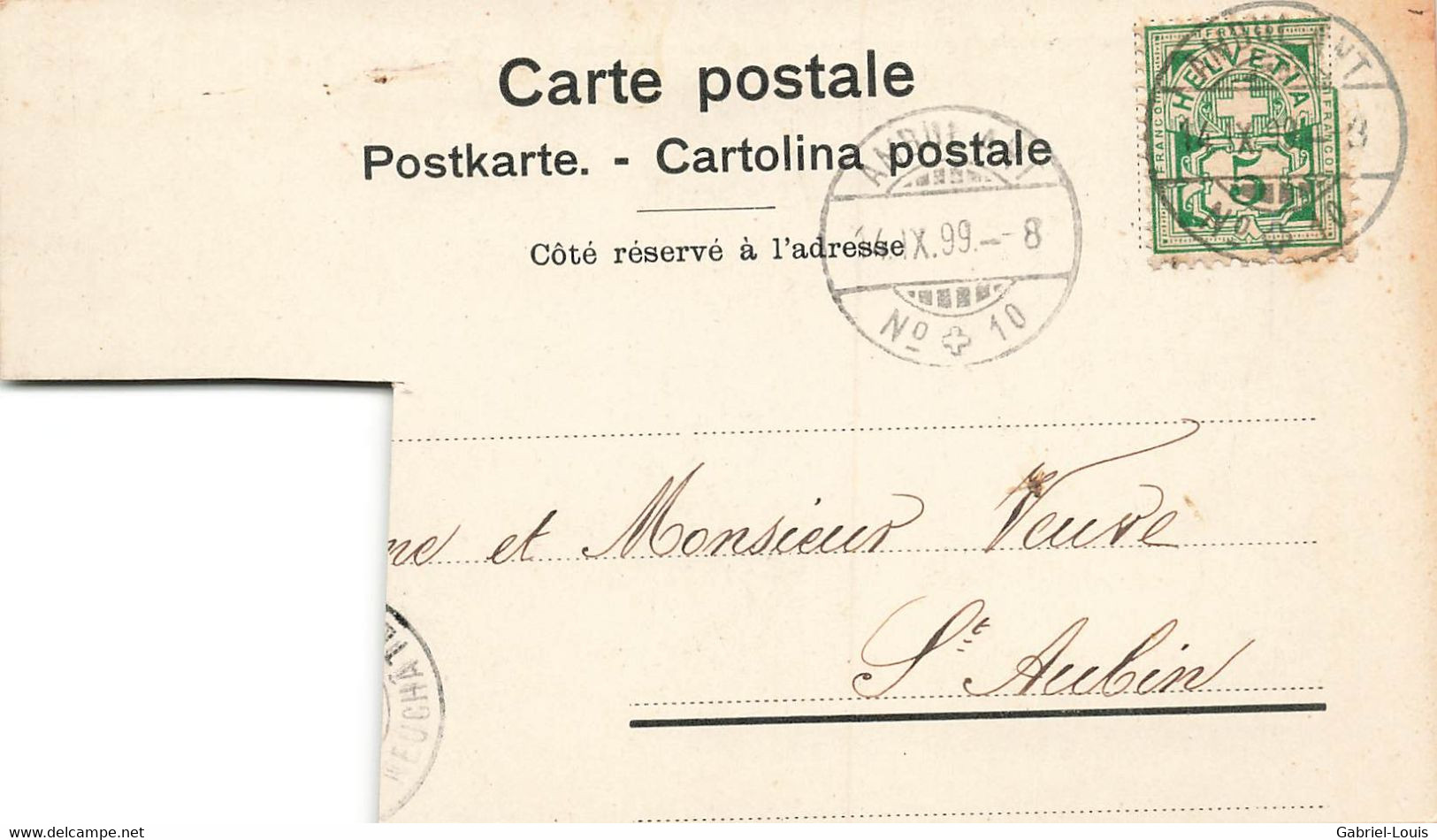 Litho Coupée: Boudevilliers  1899 - Villiers