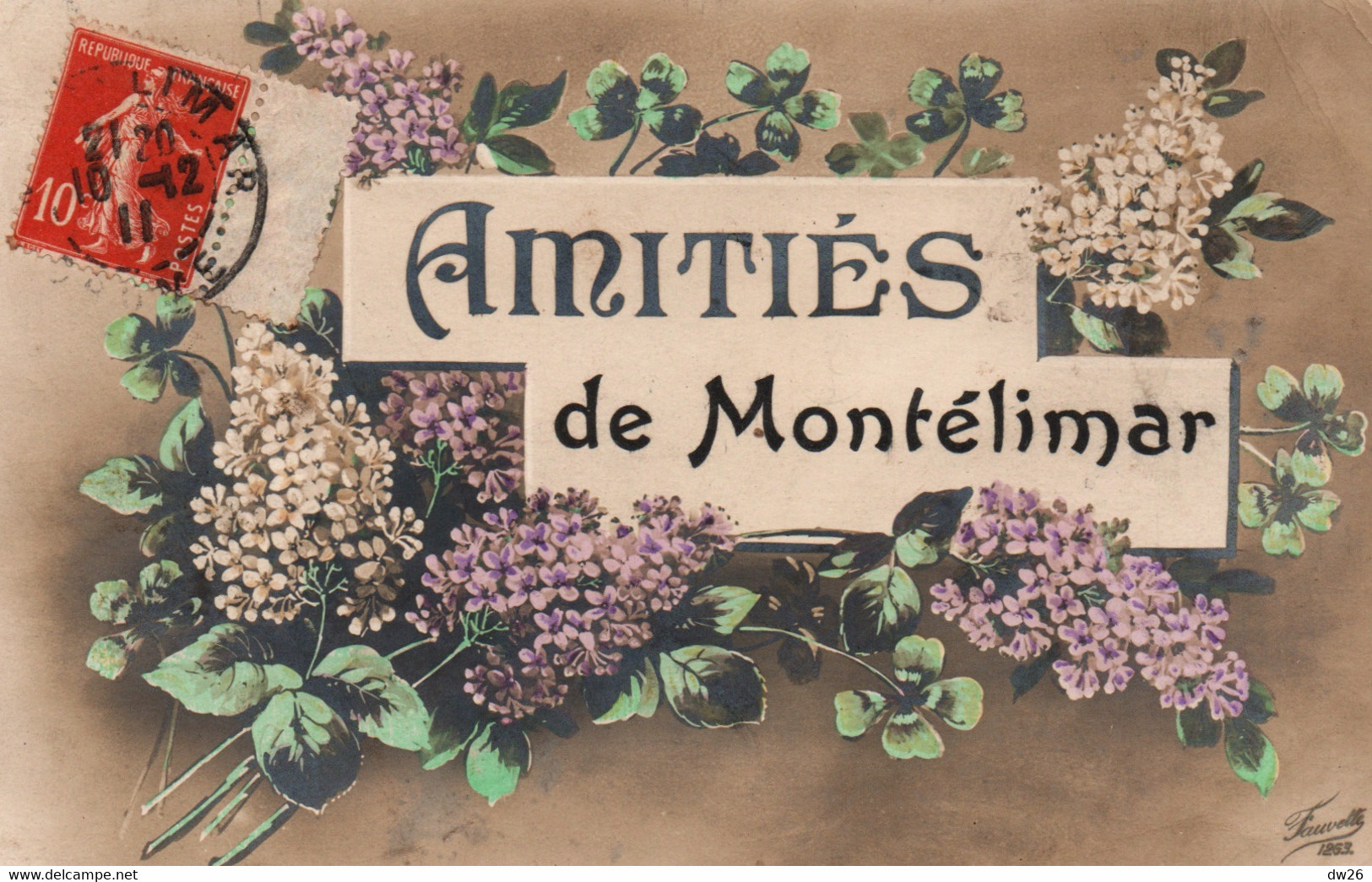 Fantaisie - Amitiés De Montélimar - Bouquet De Lilas - Carte Fauvette N° 1263 - Montelimar