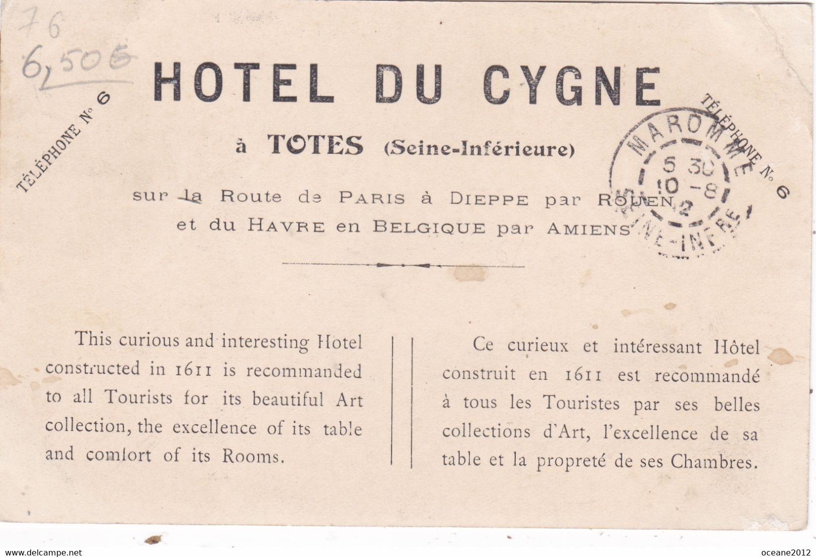 76 Tôtes. Hotel Du Cygne - Totes