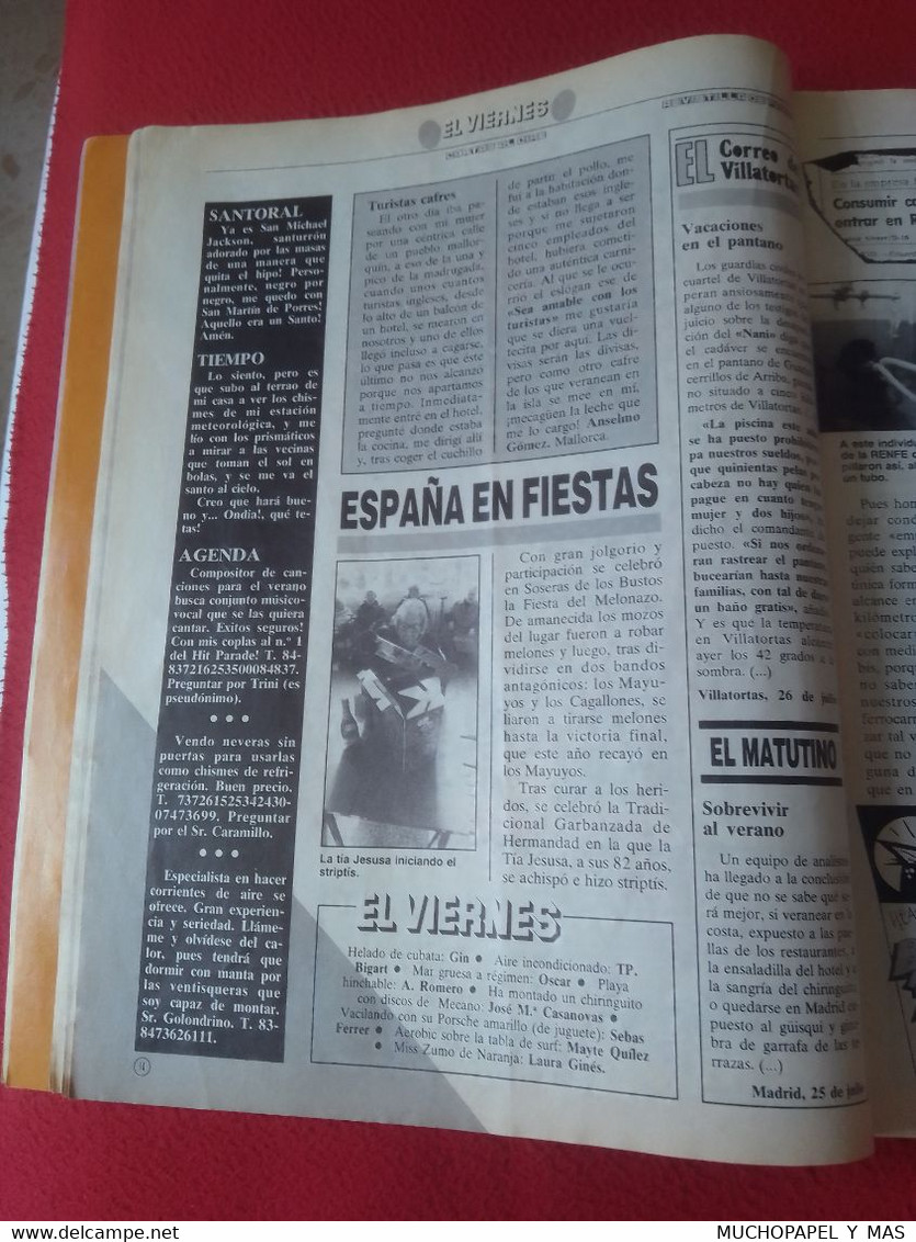 SPAIN ESPAGNE ANTIGUA REVISTA OLD SPANISH MAGAZINE EL JUEVES Nº 583 1988 TEMAS VARIADOS..MICHAEL JACKSON..QUE VIENE COCO
