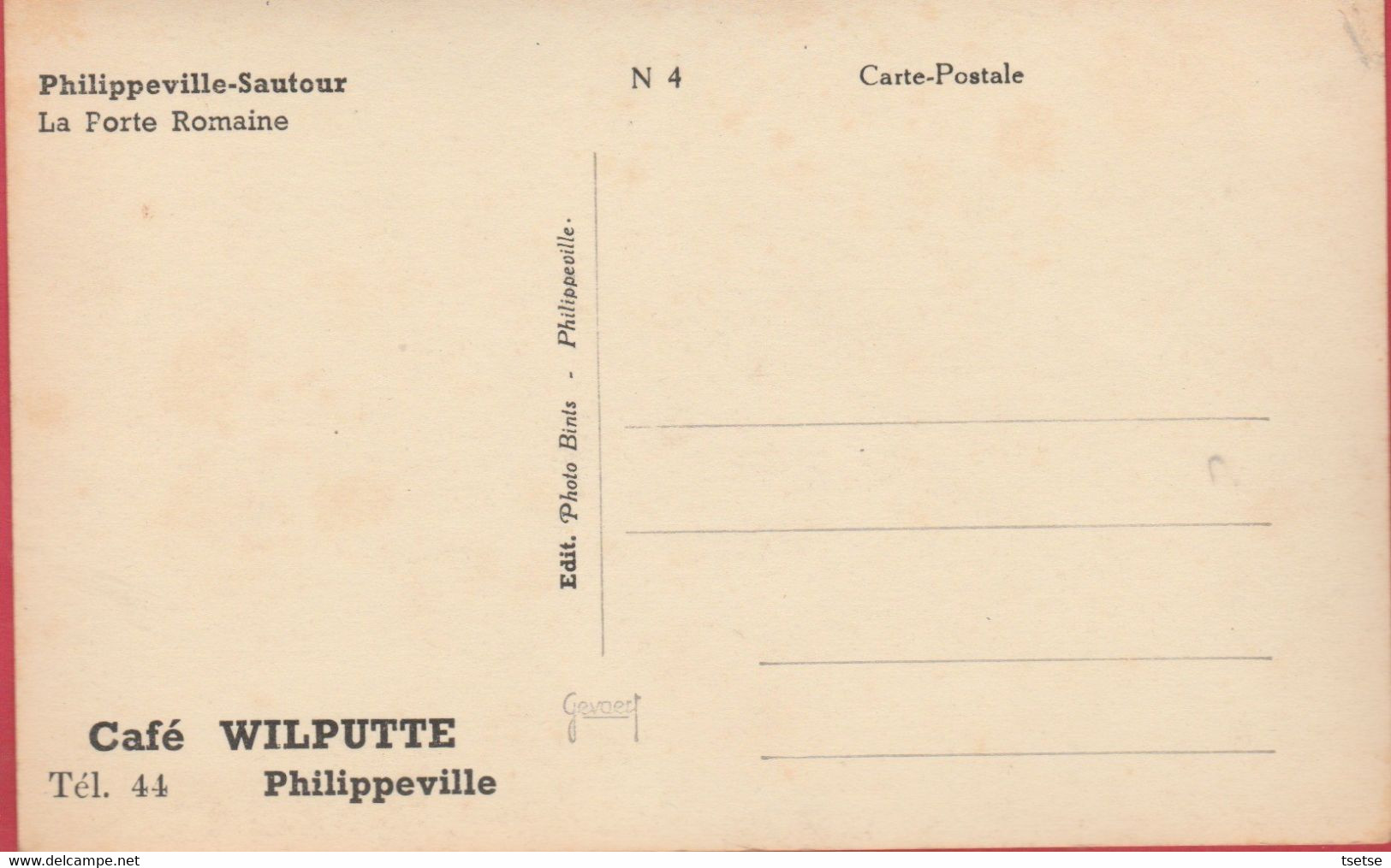 Sautour - La Porte Romaine - Editeur : Bints, Philippeville ( Voir Verso ) - Philippeville