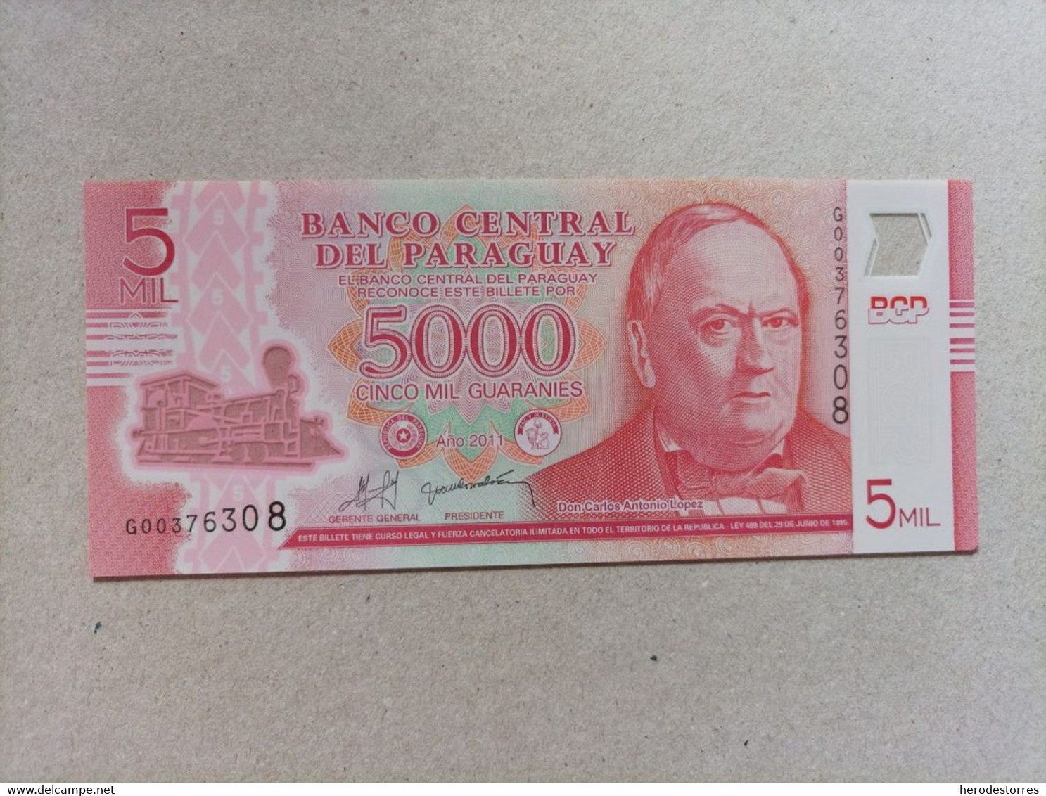 Billete De Paraguay De 5000 Guaraníes, Año 2011, UNC - Paraguay