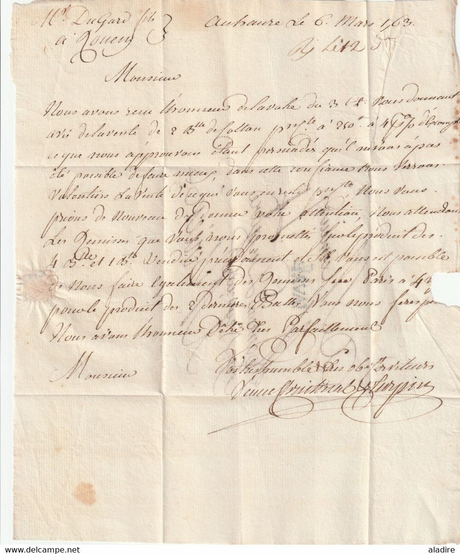 1763 - Marque Postale HAVRE Sur Lettre Pliée Avec Correspondance Vers ROUEN - 23 X 5 Mm - Taxe 4 Décimes - 1701-1800: Vorläufer XVIII