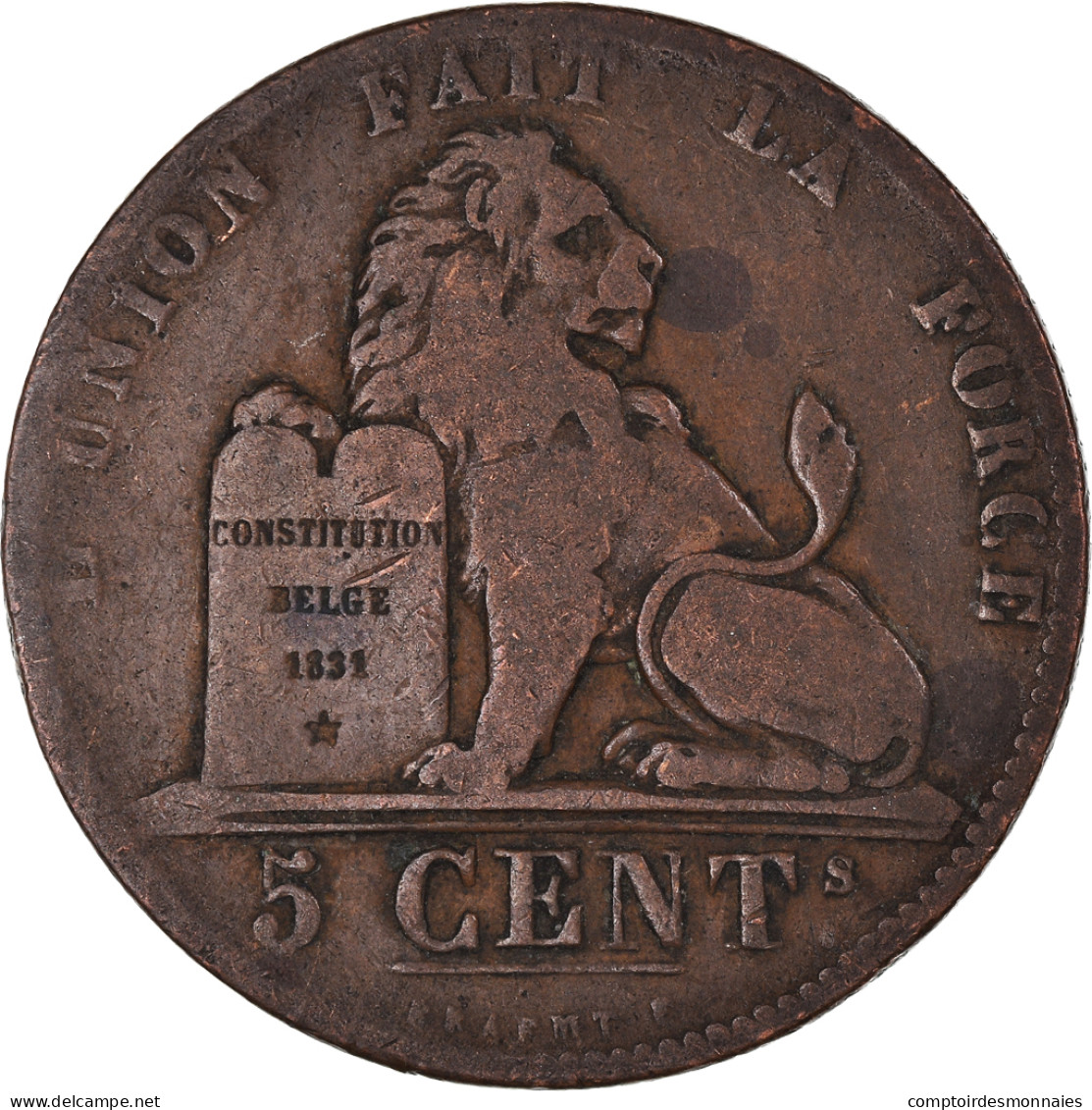 Monnaie, Belgique, Leopold I, 5 Centimes, 1849, TB+, Cuivre, KM:5.1 - 5 Cents