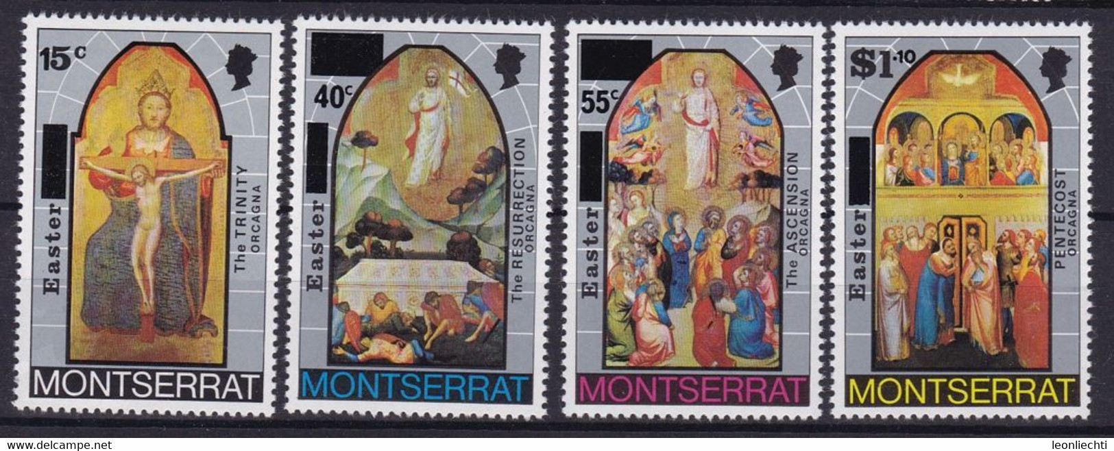 1976 Montserrat, Mi: 333**-336** Y&T: 334**-337** Ostern - Easter. Gemälde Von Andrea Di Cione, Genannt Orcagna, - Pascua