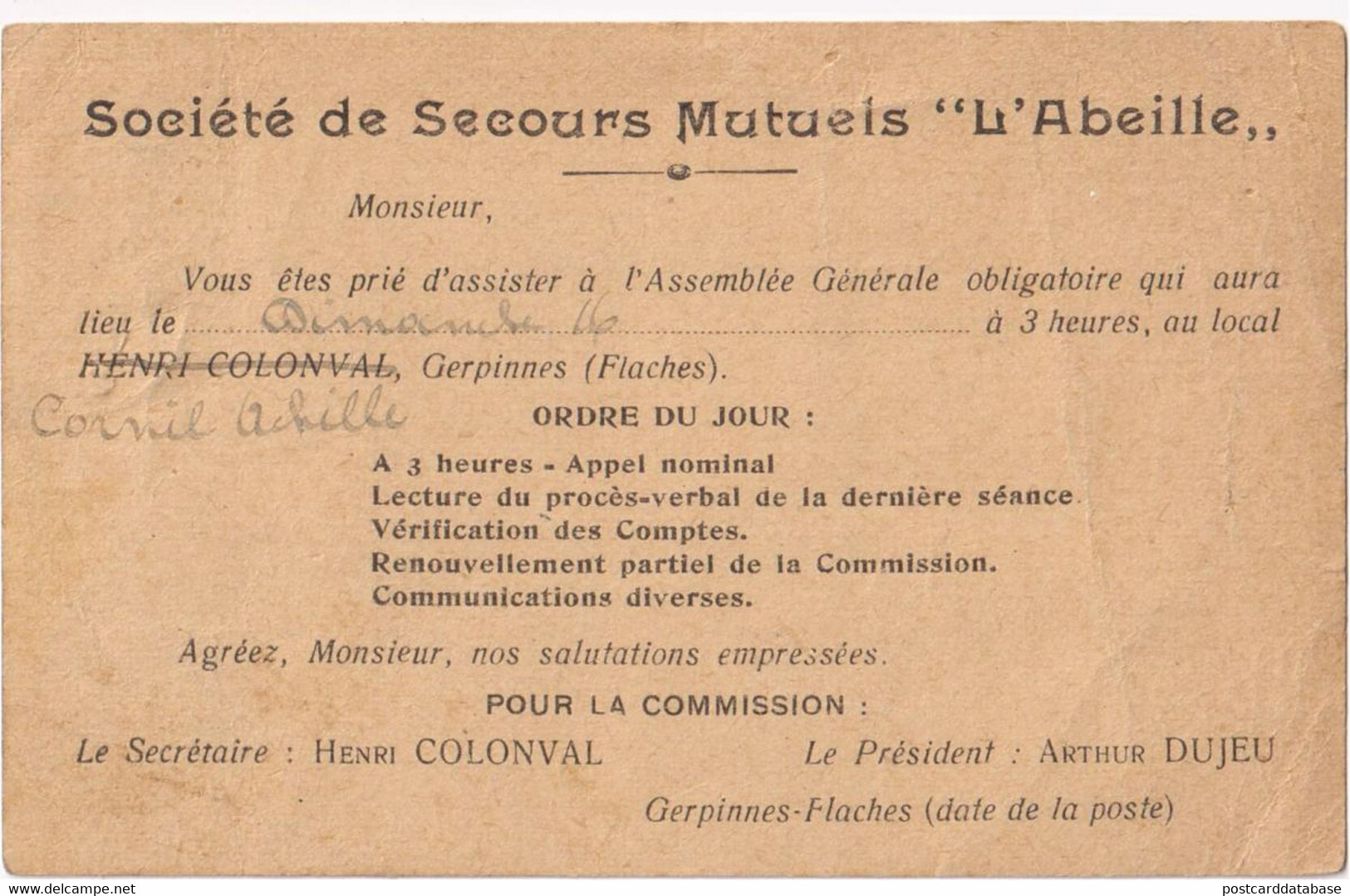 Société De Secours Mutuels L'Abeille - Gerpinnes - Gerpinnes