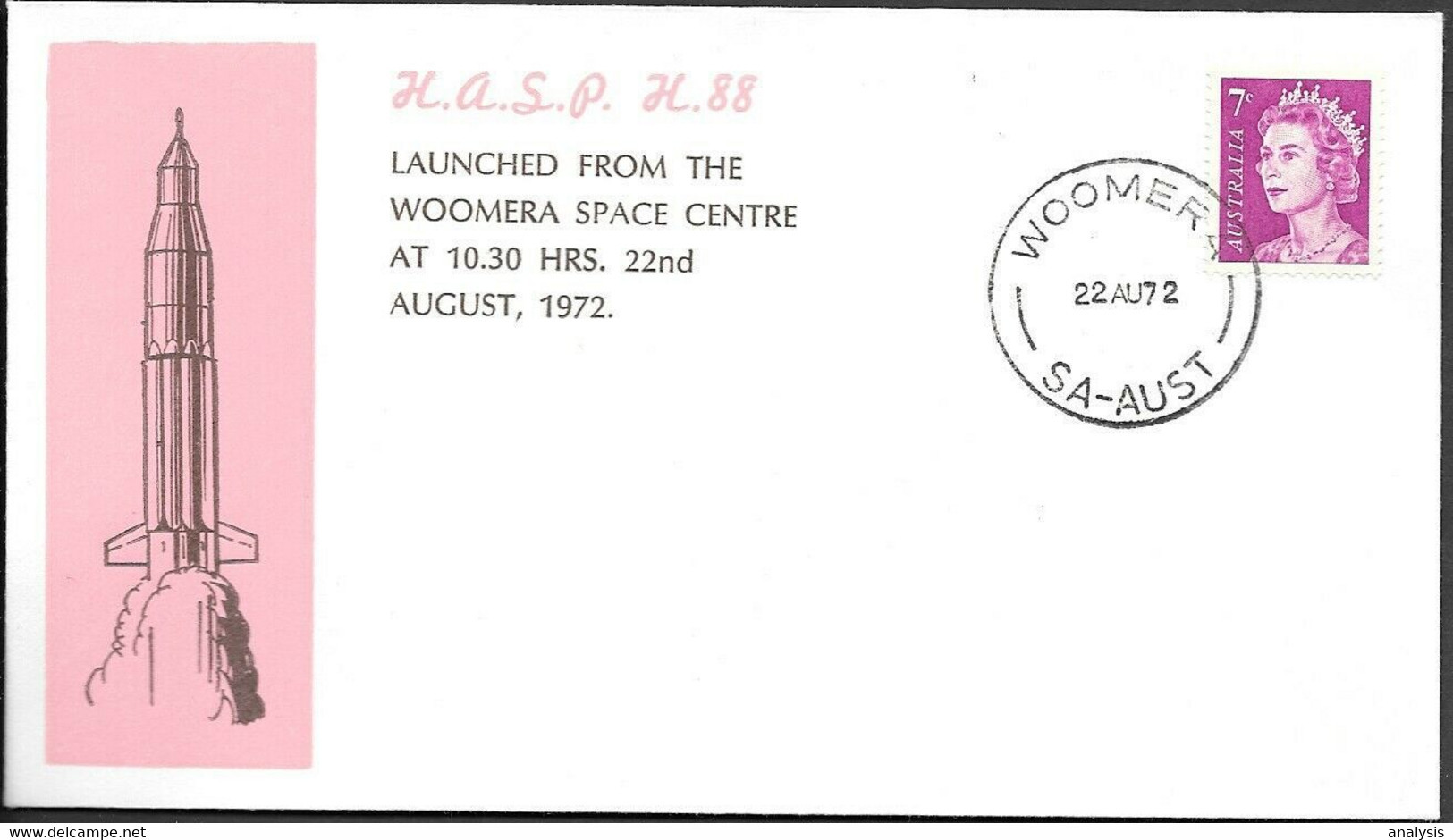 Australia Space Cover 1972. High Altitude Sounding Rocket HASP Launch. Woomera - Oceania