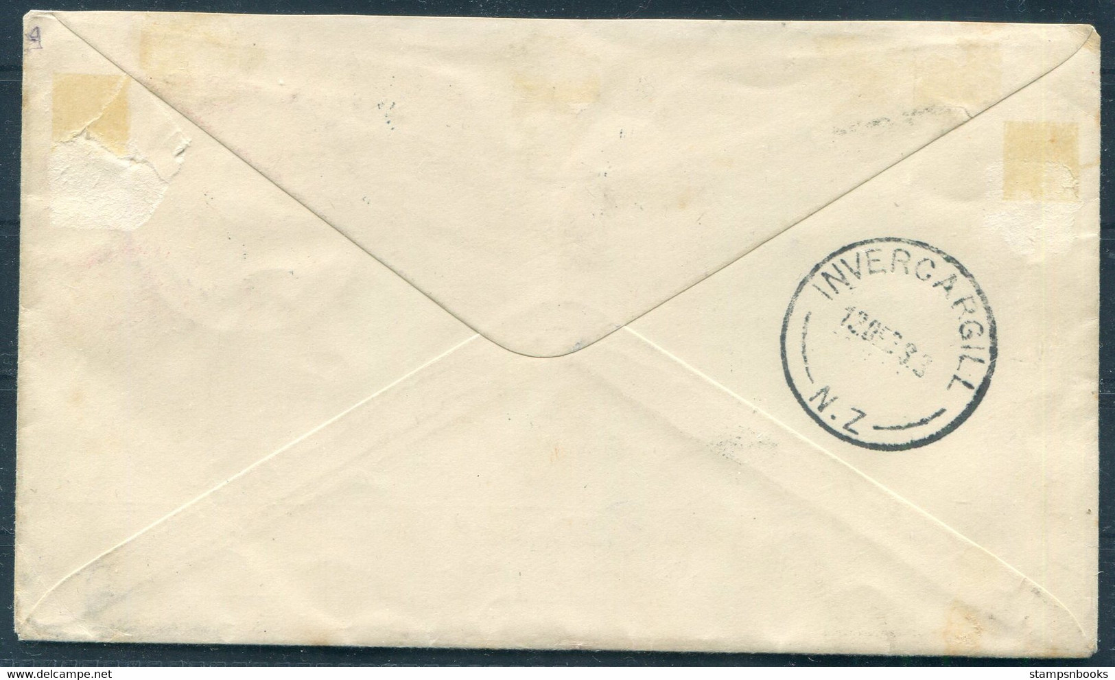 1933 New Zealand "Faith In Australia" (Wellington) Auckland - Invercargill Flight Cover - Airmail