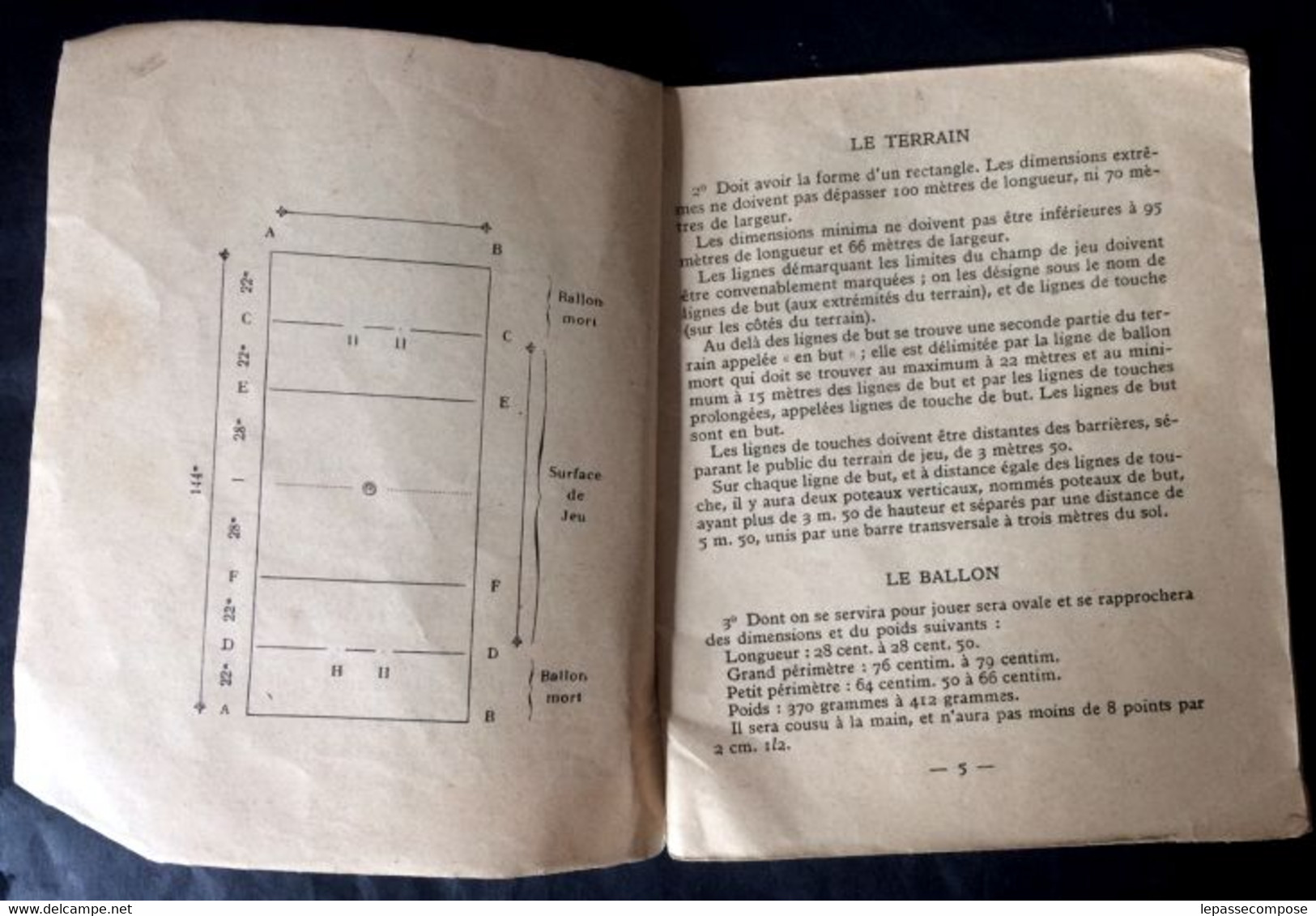 RARE - CODE DE FOOTBALL RUGBY - REGLEMENT DU JEU 1925 - REGLES OFFICIELLES DE L'ANNUAIRE 1925 DE LA FFR - Rugby