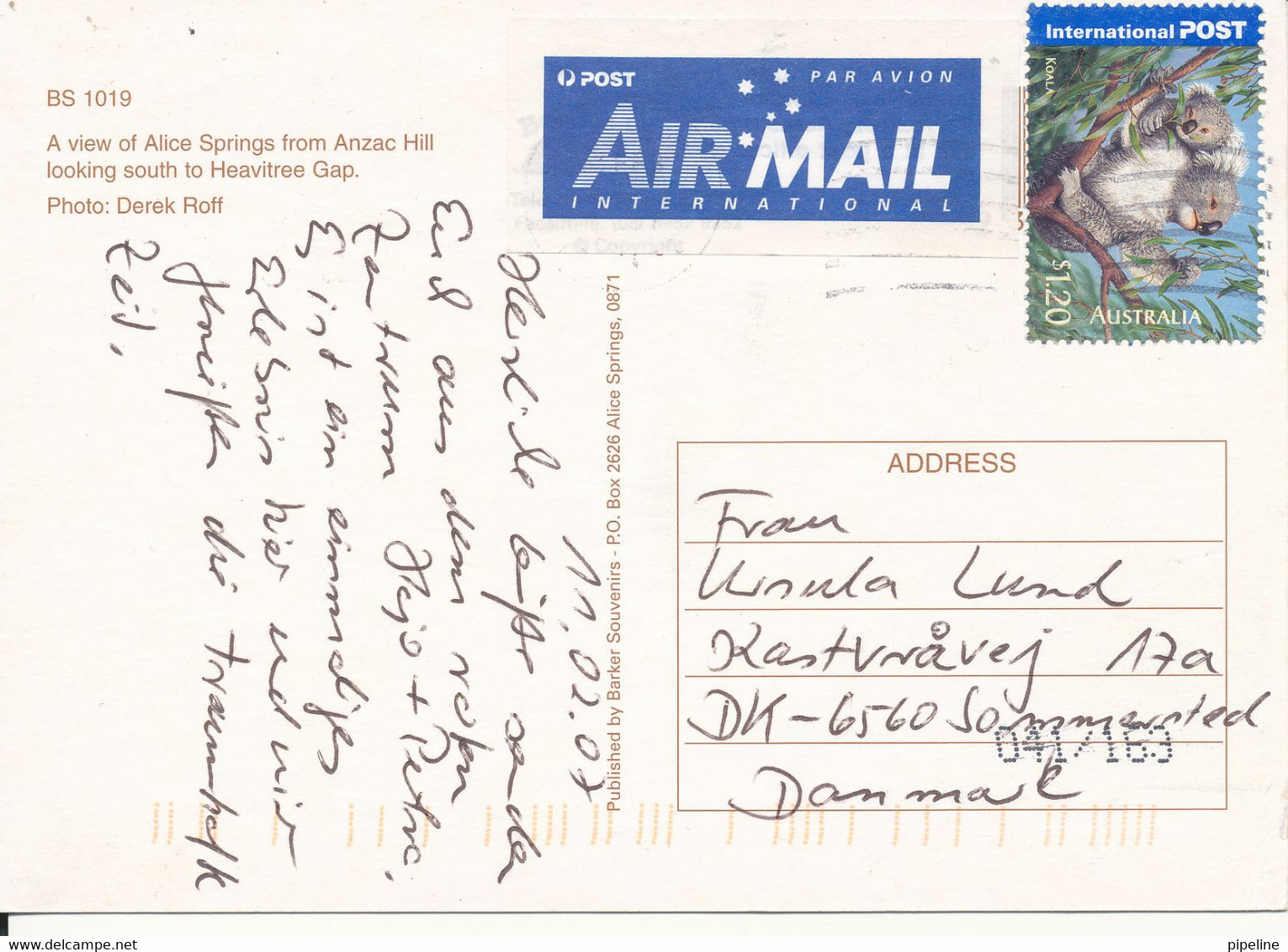 Australia Postcard Sent To Denmark 11-2-2007 Alice Springs - Alice Springs