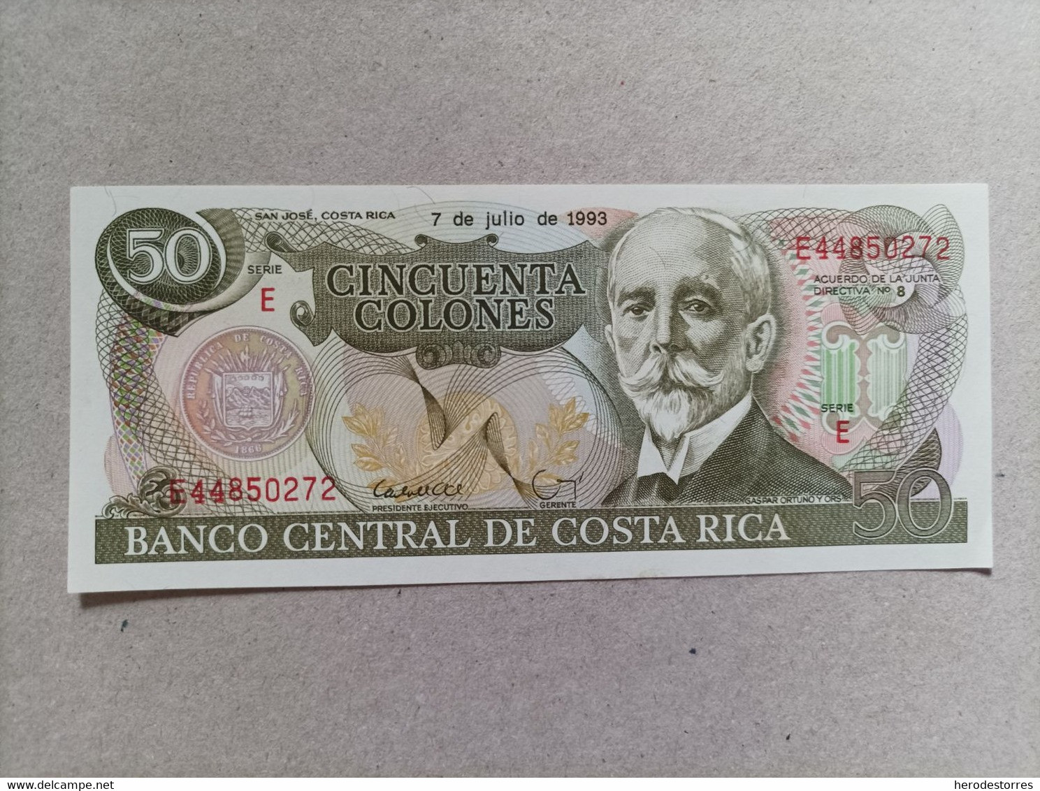 Billete De Costa Rica De 50 Colones, Año 1993, Uncirculated - Costa Rica