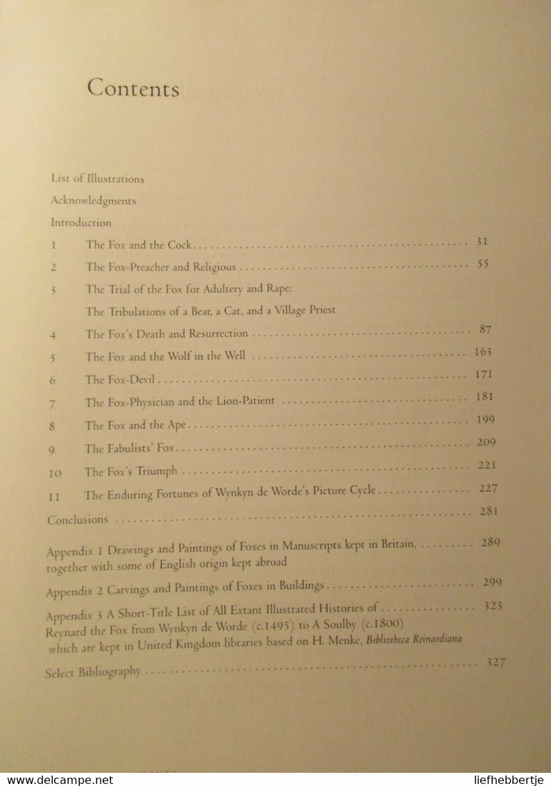 Reynard, Renard, Reinaert And Ohter Foxes In Medieval England - The Iconographic Evidence - By K. Varty - Vos Vossen - Kultur