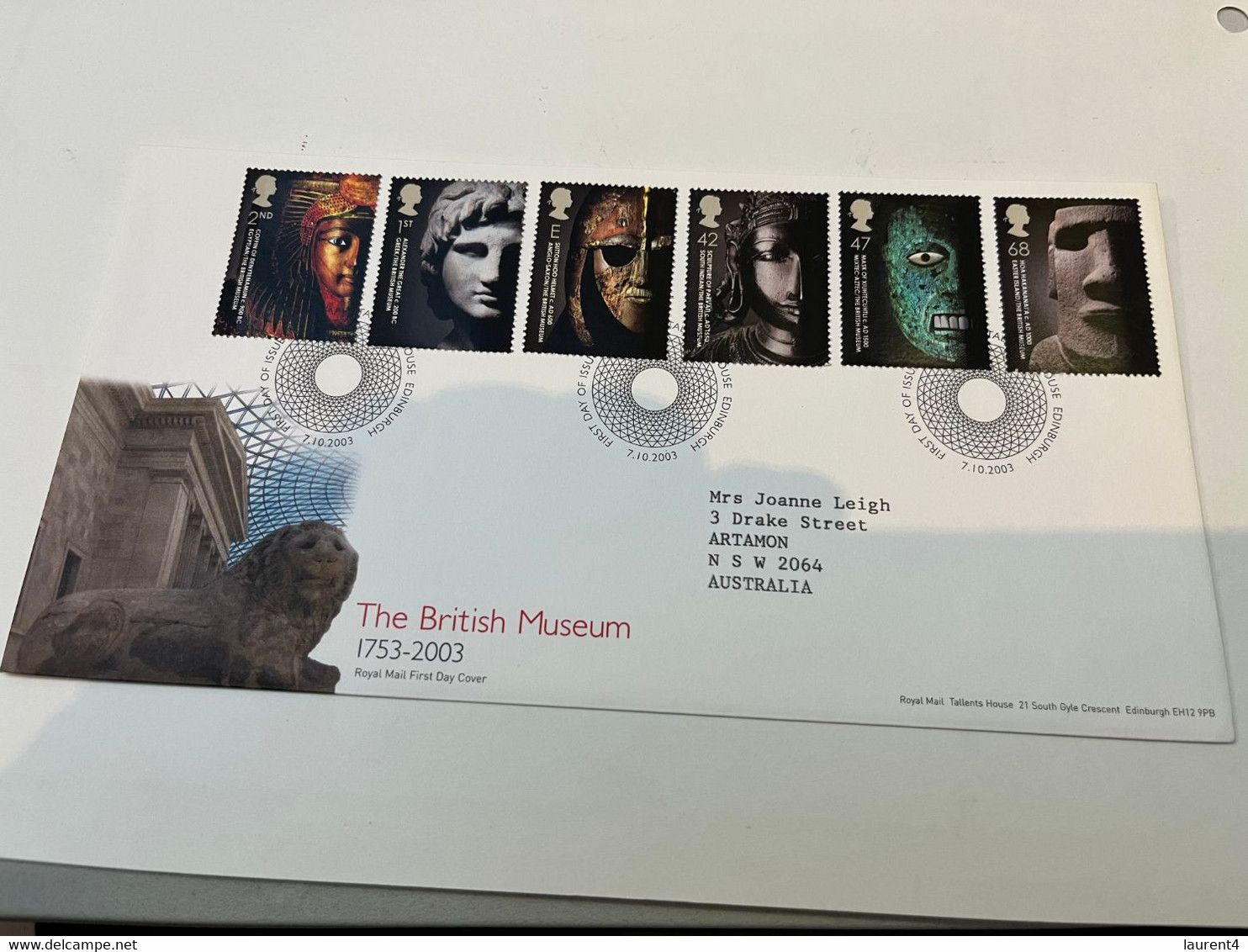 (1 J 19) United Kingdom - Great Britain - UK FDC 2003 - The Bristish Museum - 2001-2010 Dezimalausgaben