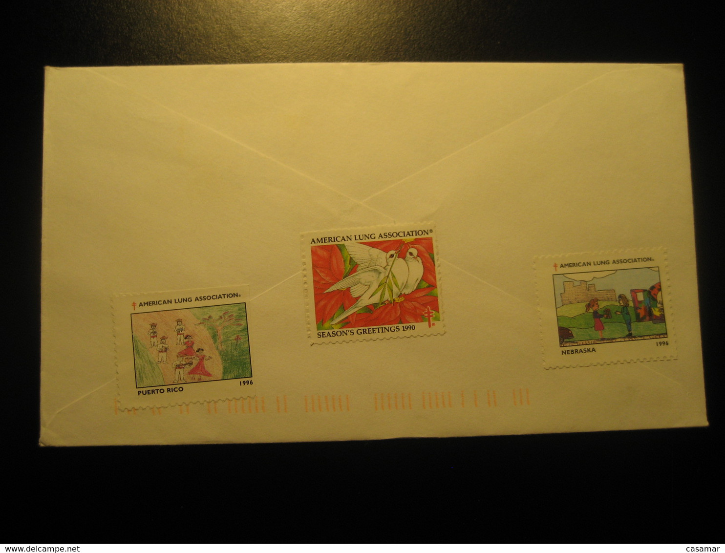 PUERTO RICO Poster Stamp Vignette TB On BELLS Texas 1996 Cancel Cover USA + 2 Other Label Tuberculose - Puerto Rico