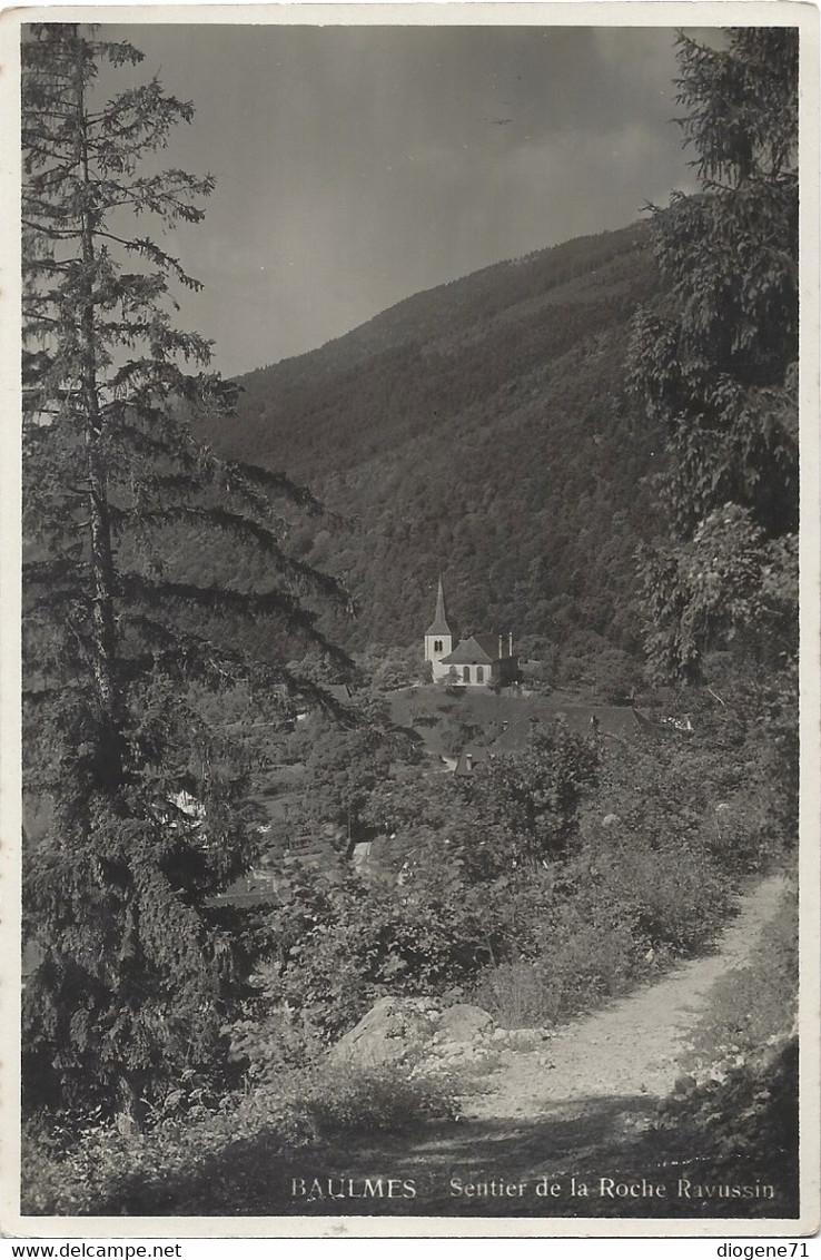 Baulmes Sentier De La Roche Ravussin Photo Format Carte Postale - Roche