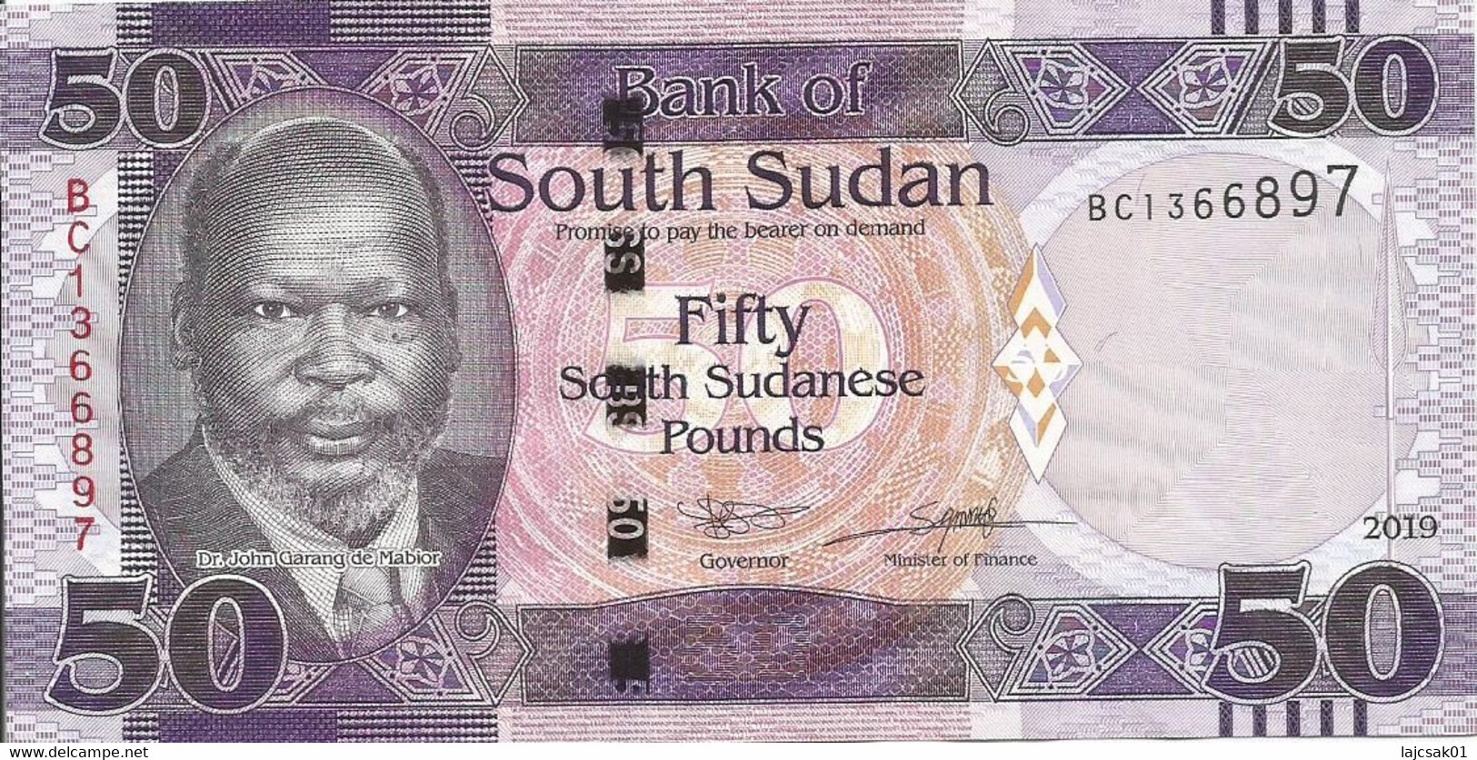 South Sudan 50 Pounds 2019. XF/AUNC - South Sudan