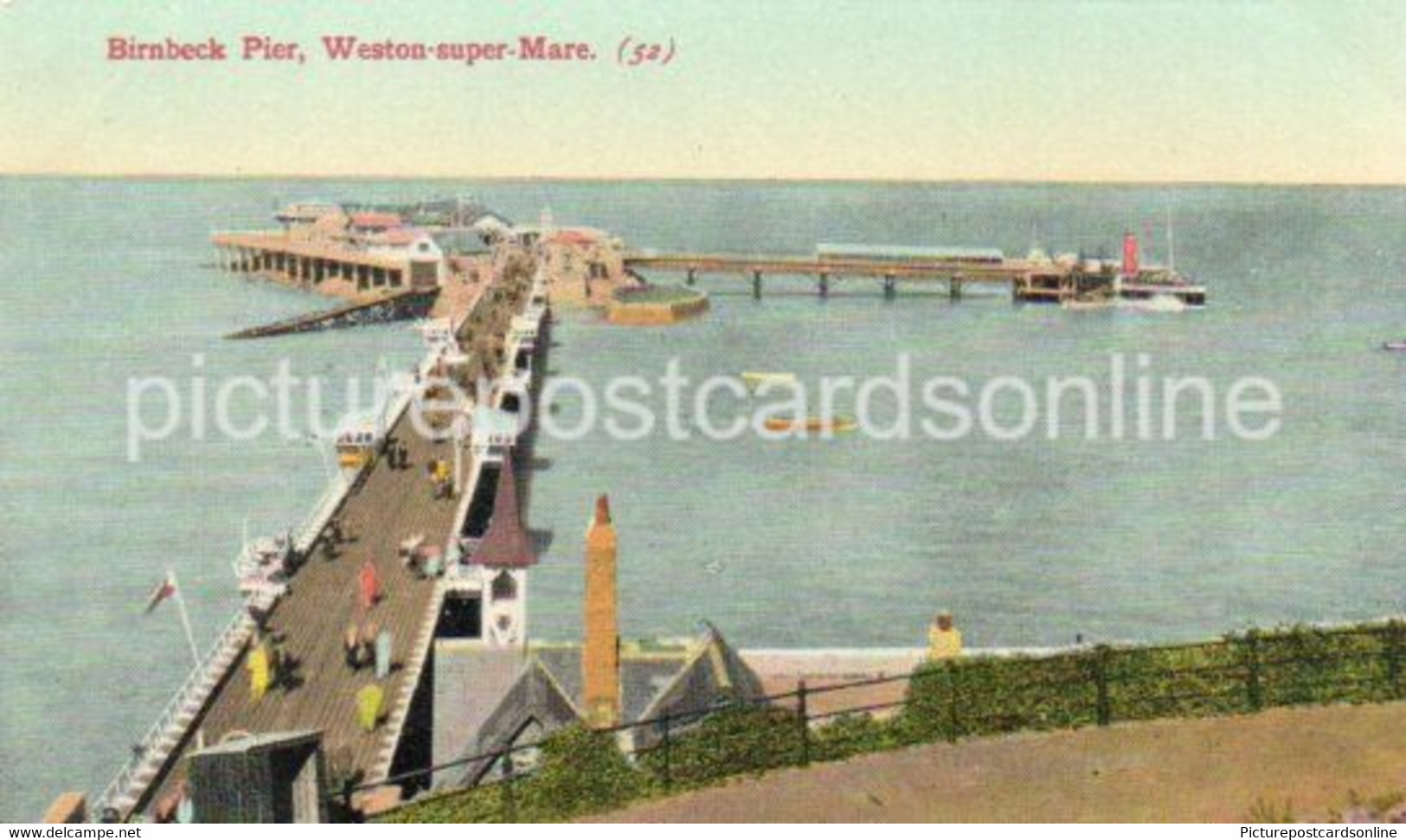 WESTON SUPER MARE BIRNBECK PIER OLD COLOUR POSTCARD SOMERSET - Weston-Super-Mare