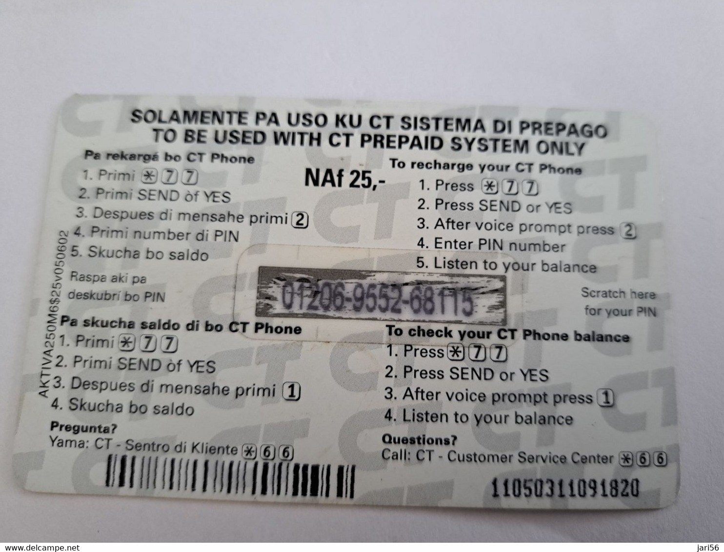 CURACAO NAF 10,- +  25,- CT TELECOM /  DUTCH/ ANTILLIAN MONEY BILJETS /    ** 10718** - Antilles (Neérlandaises)