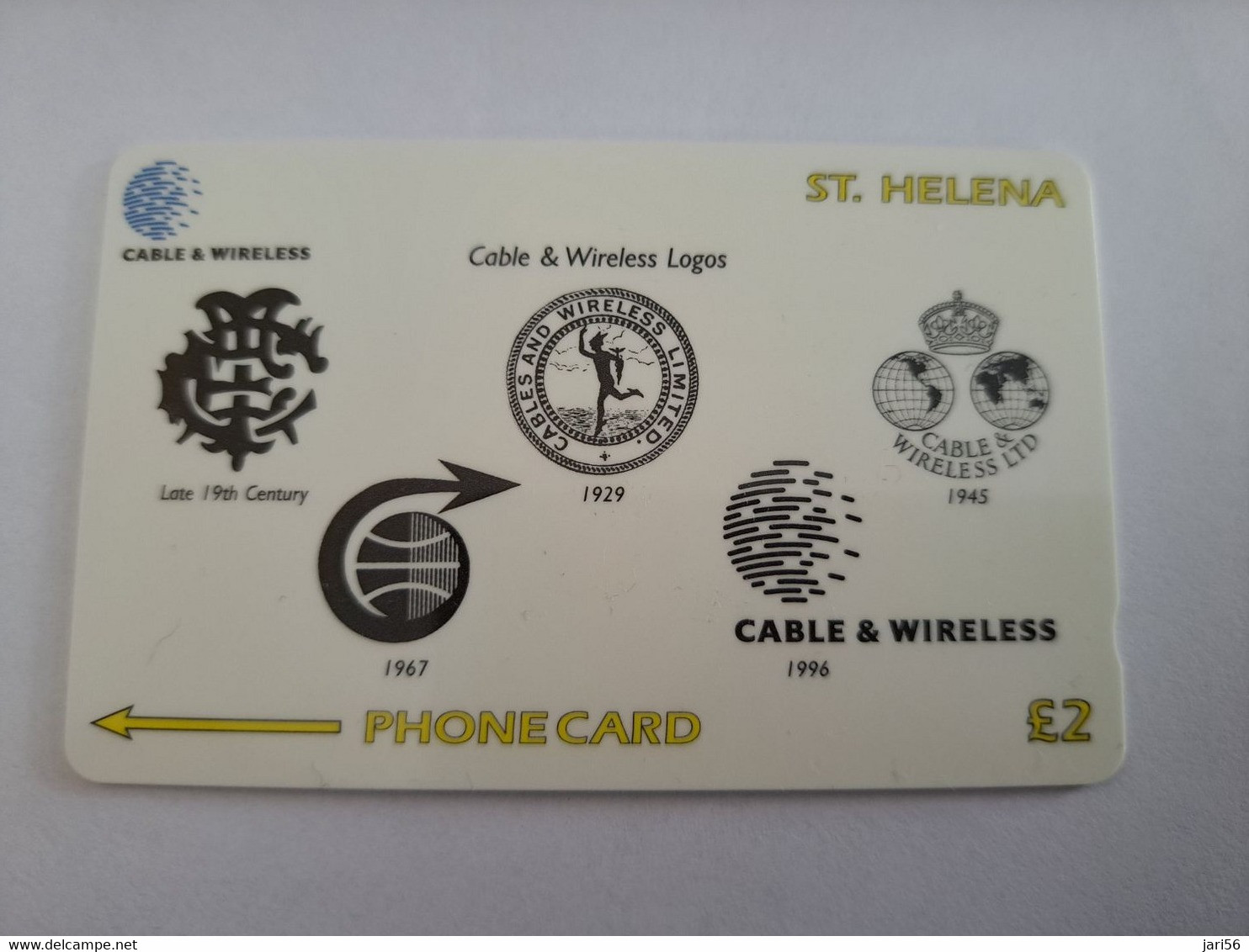 ST . HELENA  GPT / ARMS/LOGOS CABLE & WIRELESS/  St HELENA  327 CSHD  2 POUND  New  Logo C&W **10722** - Sainte-Hélène