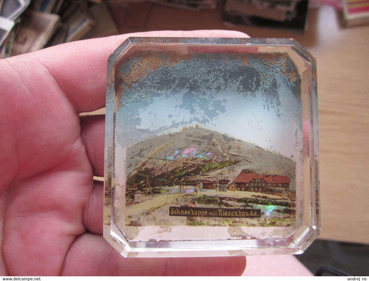 Schneekoppe Mit Riesenbaude Old Glas Paper Weights - Paper-weights