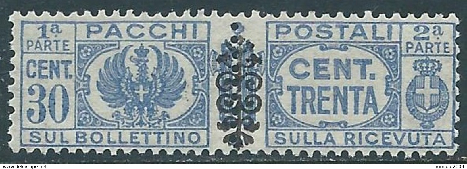 1945 LUOGOTENENZA PACCHI POSTALI 30 CENT MNH ** - RB14-2 - Paketmarken