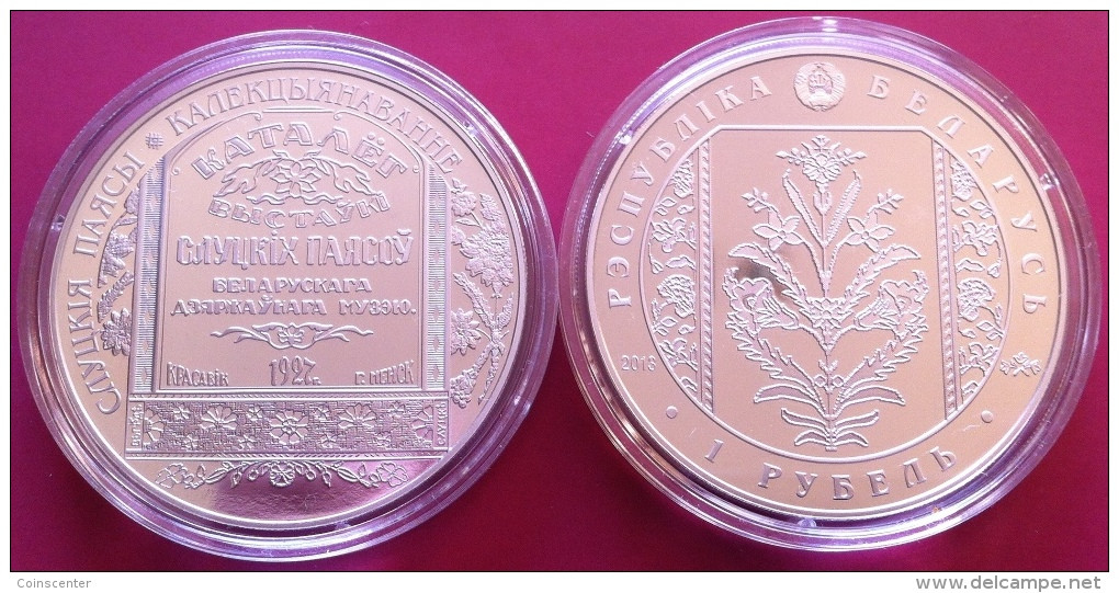 Belarus 1 Rouble 2013 "The Belts Of Slutsk. Collecting" Cu-Ni PROOF-LIKE - Belarus