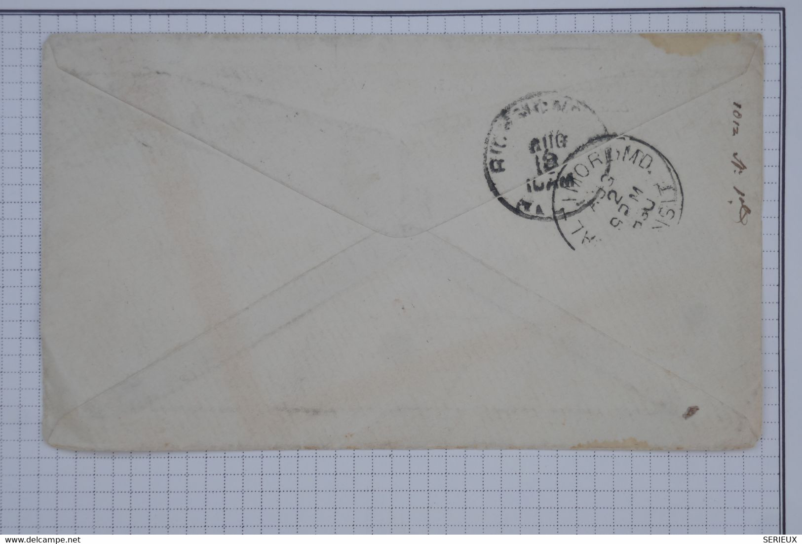 BC3  ETATS UNIS    BELLE LETTRE  1890 + BELLAIR   POUR RICHMOND + AFFRANC. INTERESSANT - Cartas & Documentos