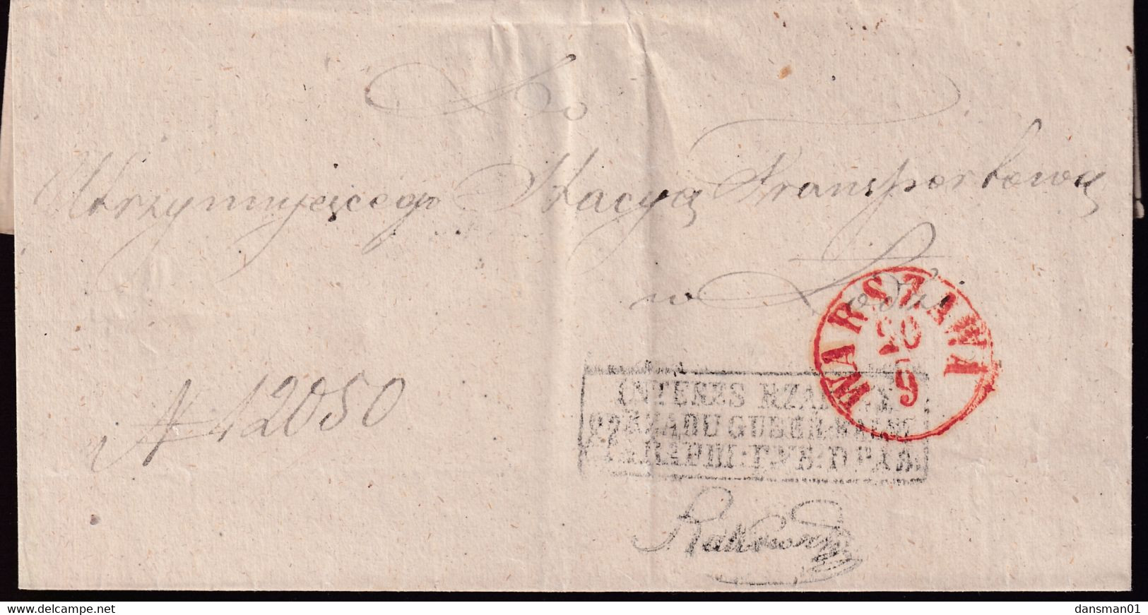 Poland Prephilatelic Cover Warszawa To Lodz - ...-1860 Prefilatelia