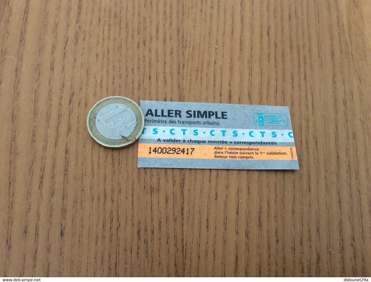 Ticket De Bus * CTS (Compagnie De Transport Strasbourg) "ALLER SIMPLE" - Europe