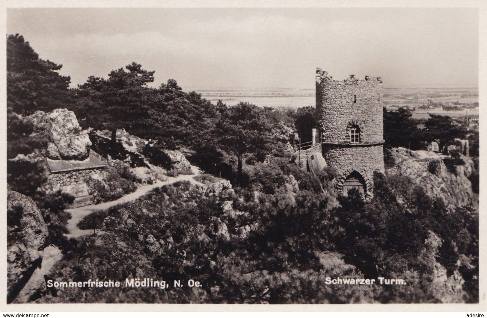 MÖDLING - Schwarzer Turm, Fotokarte Um 1930 - Mödling