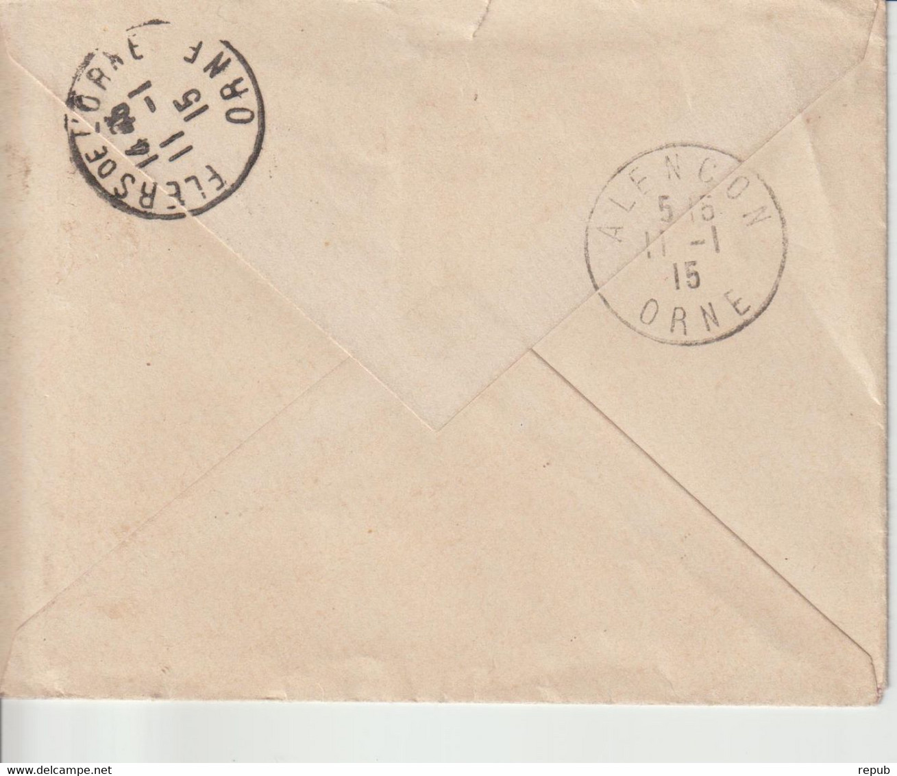 Lettre En Franchise 1915 Avec Cachet 4ème Section COA Le Mans - Guerra Del 1914-18