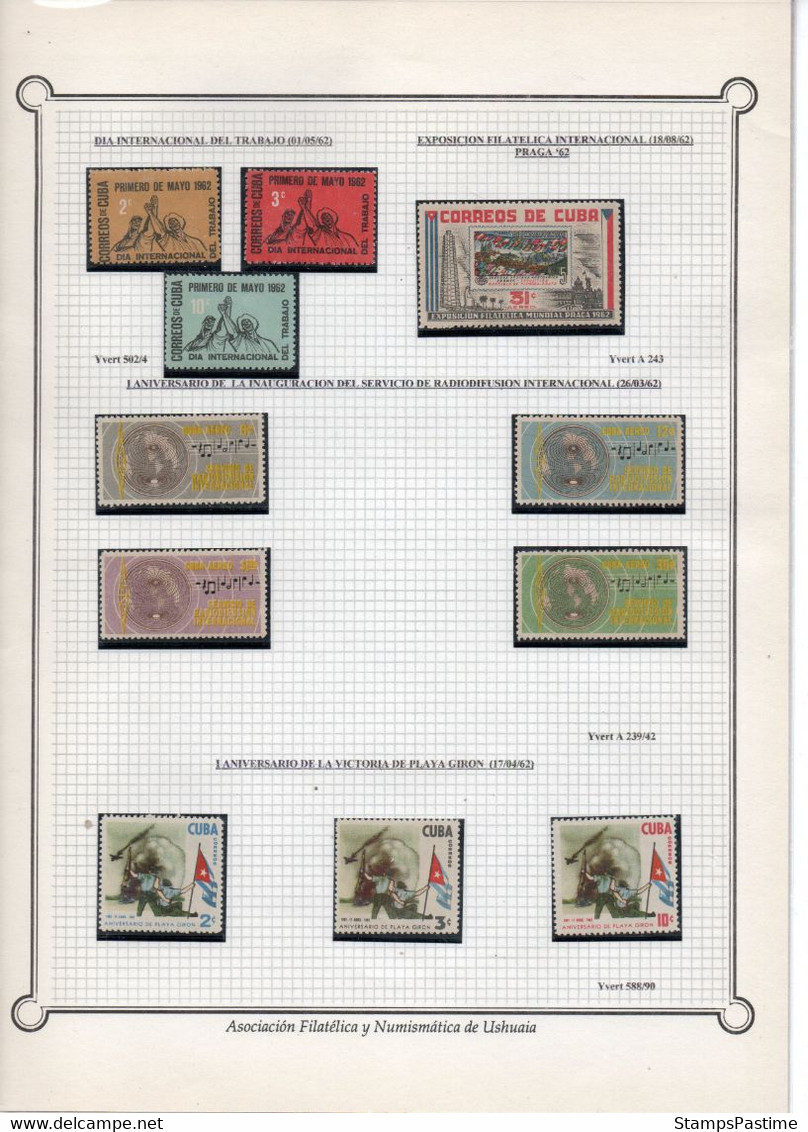 CUBA Colección Nueva montada en Filaband en Folios años 1962-63: todas Series Completas – Valorizada en € 200,00