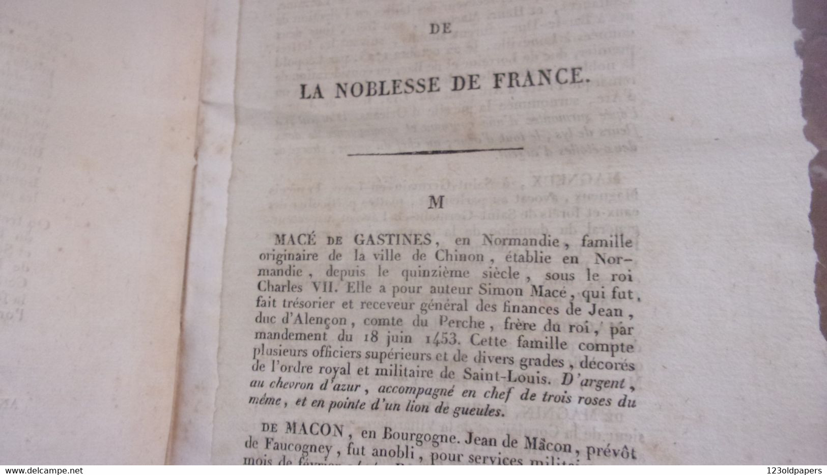 1820/1822 RARE  E0 5 VOL COMPLETS DICTIONNAIRE UNIVERSEL DE LA NOBLESSE DE FRANCE M DE COURCELLES ROYAUTE