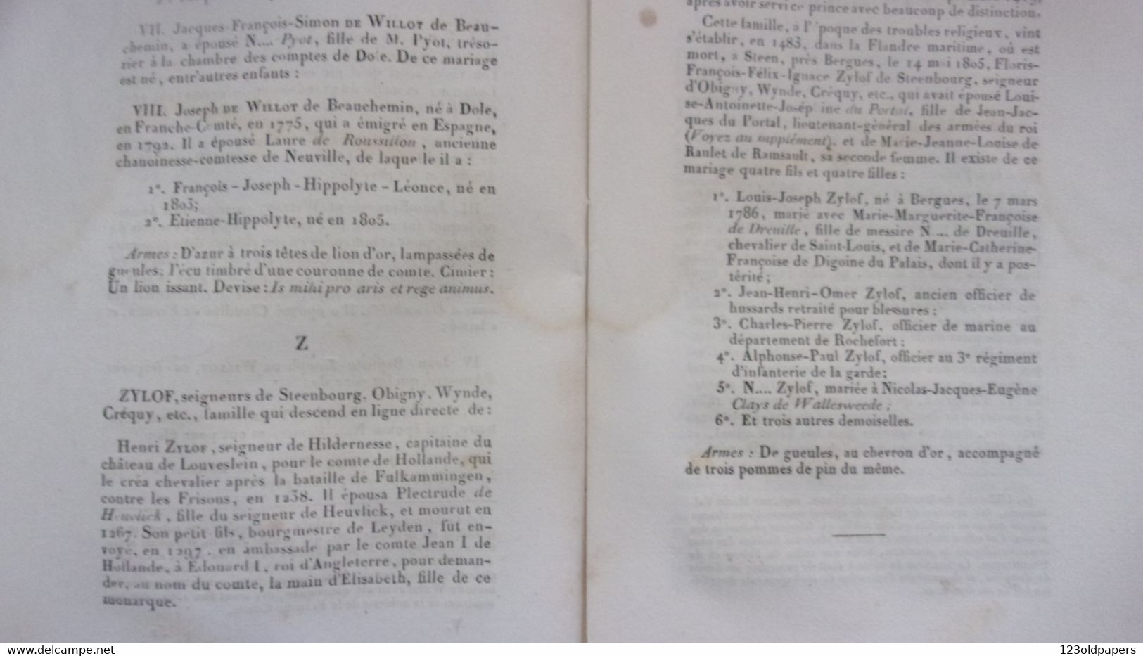 1820/1822 RARE  E0 5 VOL COMPLETS DICTIONNAIRE UNIVERSEL DE LA NOBLESSE DE FRANCE M DE COURCELLES ROYAUTE