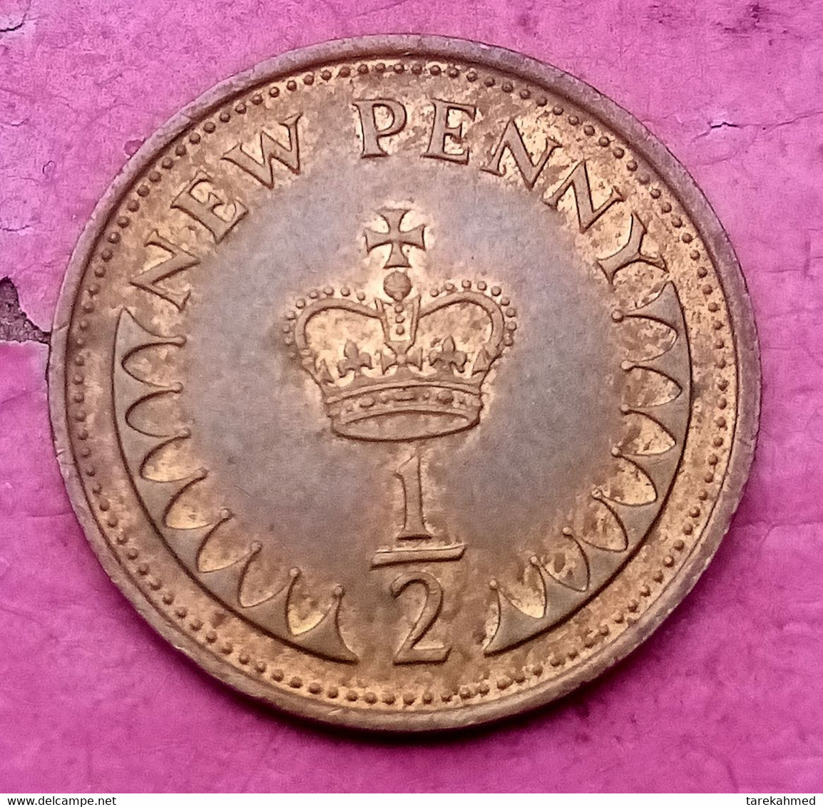 GREAT BRITAIN , 1/2 NEW PENNY , 1971 , Agouz - 1/2 Penny & 1/2 New Penny