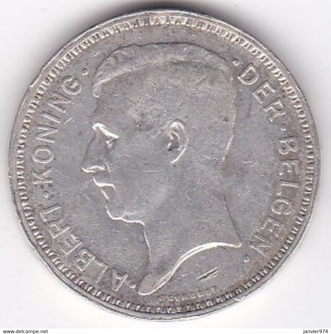 Belgique. 20 Francs 1934. ALBERT I. Légende Flamande, Position B, En Argent - 20 Frank & 4 Belgas