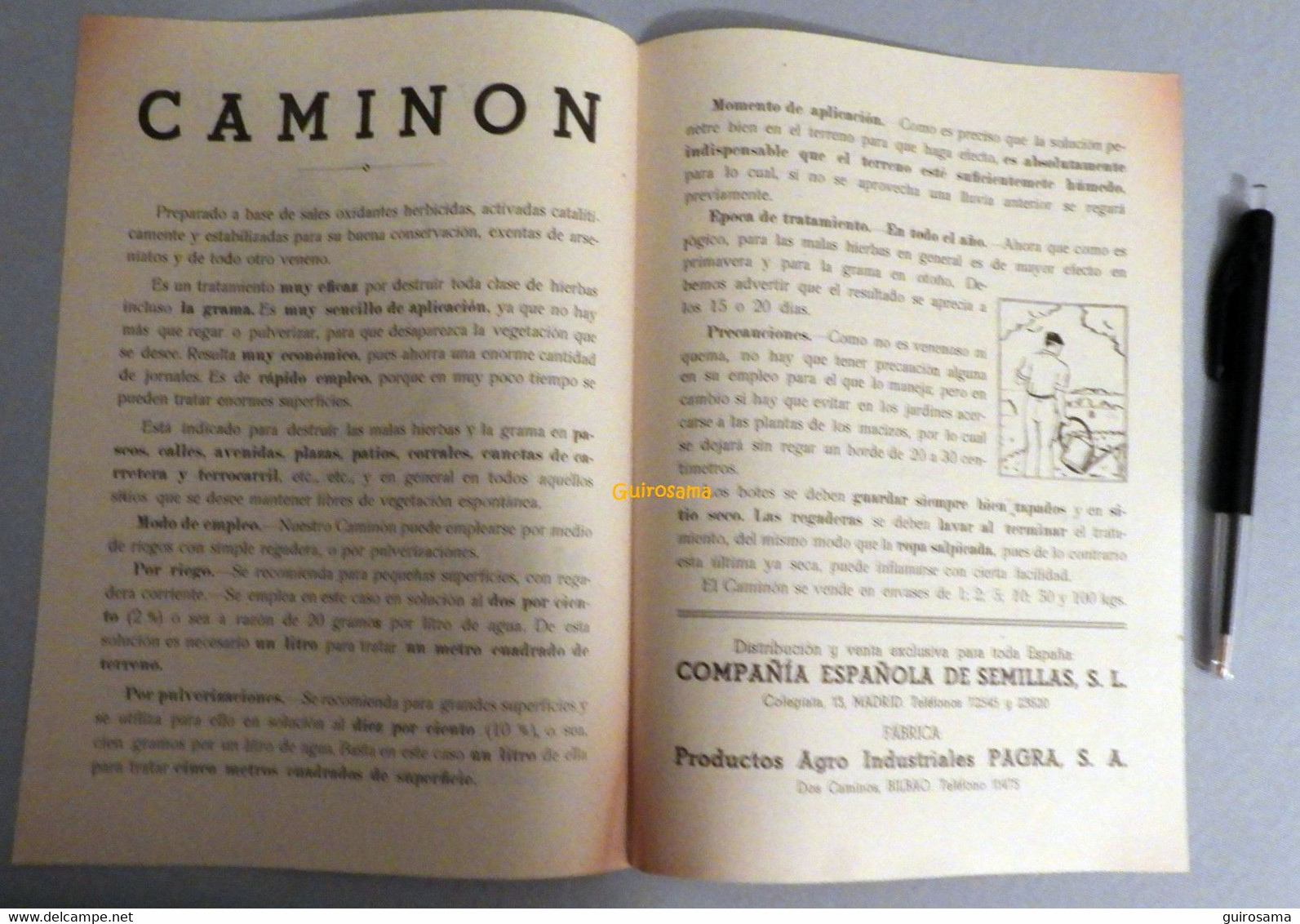 Compana Espanhola De Semillas Fabrica Pagra (Bilbao) (pesticides ?) - 1935 - España