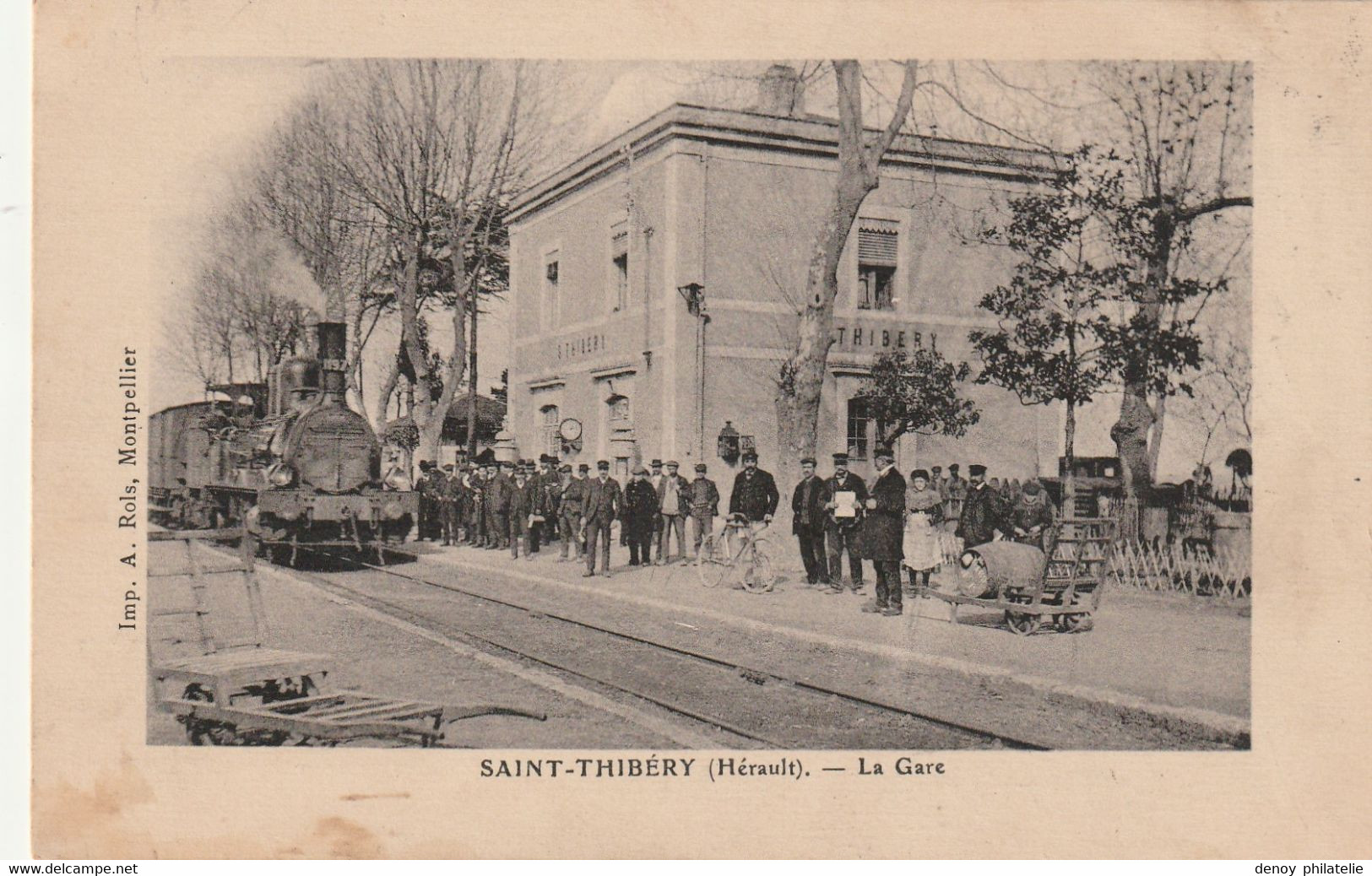 34/ Saint Thibery  - - La Gare - Train , Beau Plan écrite - Aniane