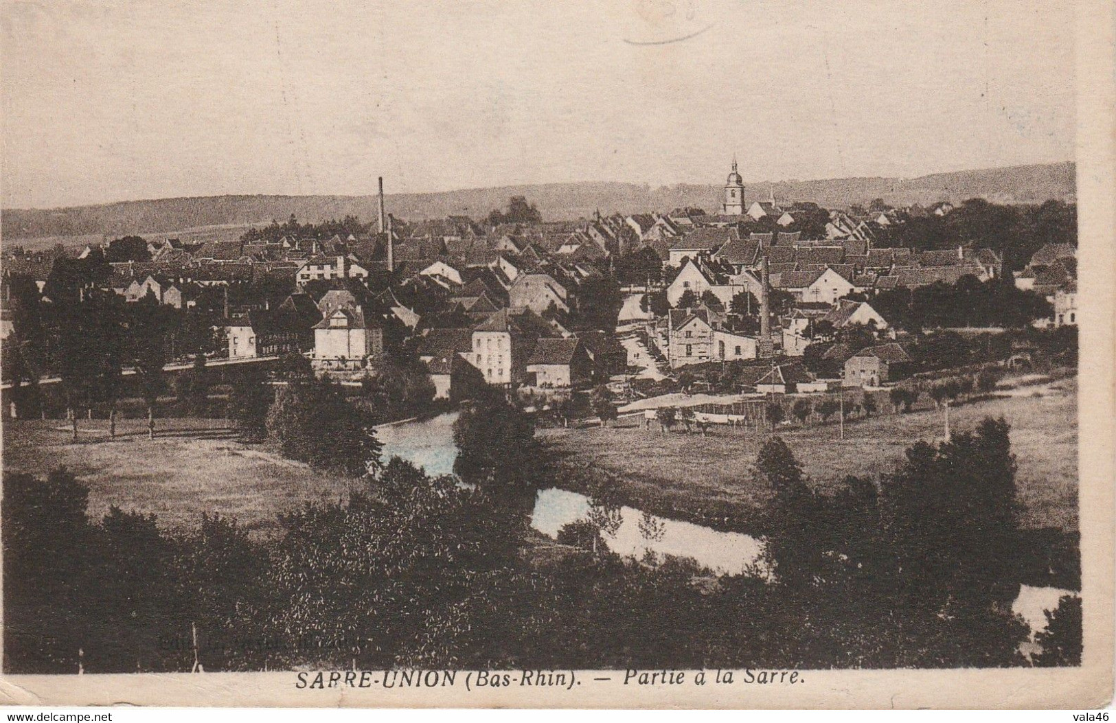 SARRE UNION 67 BAS RHIN  CPA SEPIA - PARTIE A LA SARRE - Sarre-Union