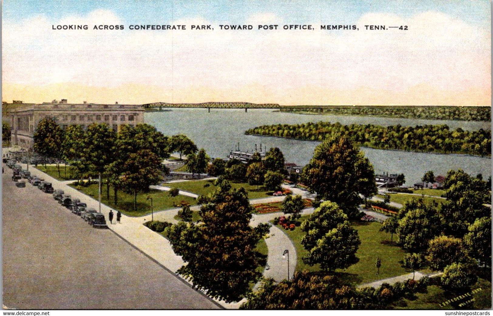 Tennessee Memphis Looking Across Confederate Park Toward Post Office - Memphis