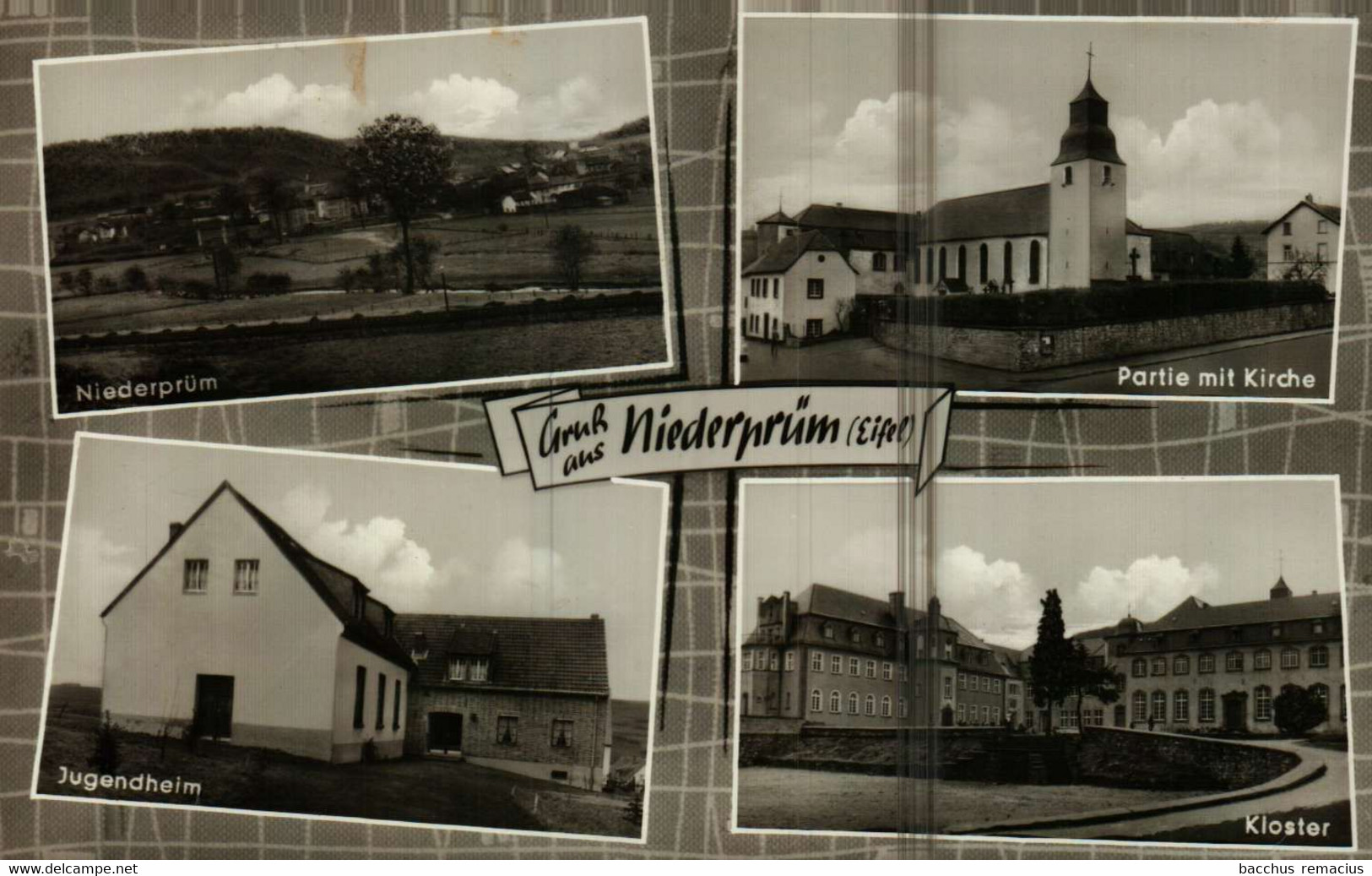 Gruss Aus NIEDERPRÜM/Eifel 1. Niederprüm 2. Partie Mit Kirche 3. Jugendheim 4. Kloster - Pruem