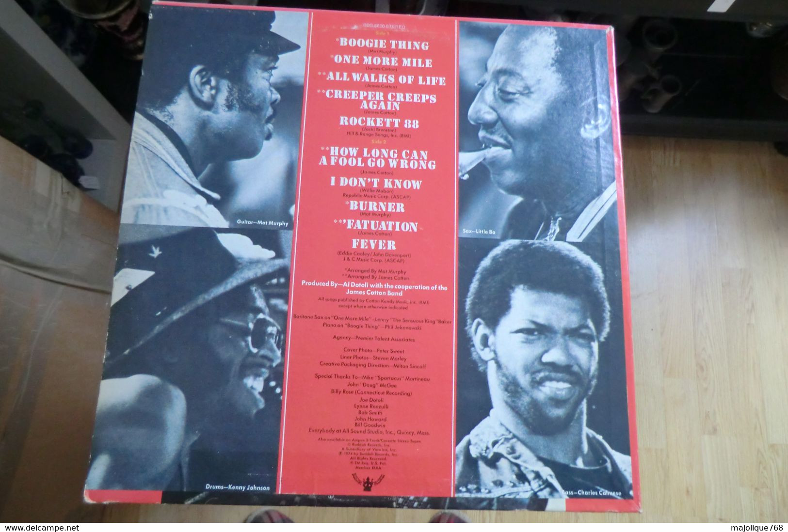 Disque The James Cotton Band - 100% Cotton - Buddah Records BDS 5620 - USA 1974 - Disque Promo Stéréo - Blues