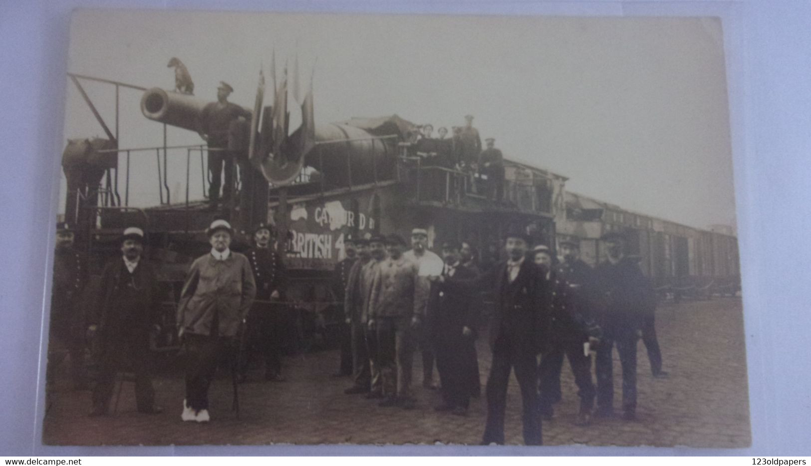 WWI  Rare Photo1914-18 - Belle Carte Photo Canon Allemand Capturé Par Les Anglais En 1918 " CAPTURED By THE 4 EM BRITISH - 1914-18