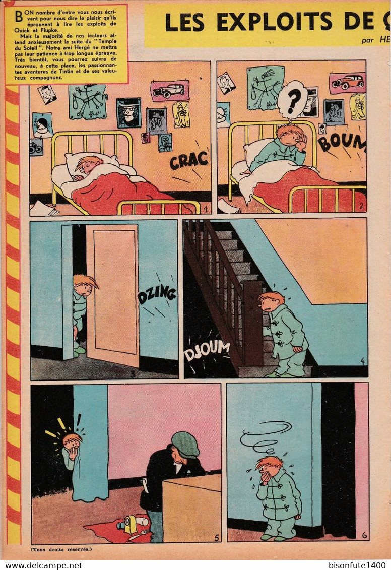 TINTIN - Hergé : Les Aventures De Quick Et Flupke 1ère Version Couleur Datant De 1947 Et Paru Dans Le Journal TINTIN. - Quick Et Flupke