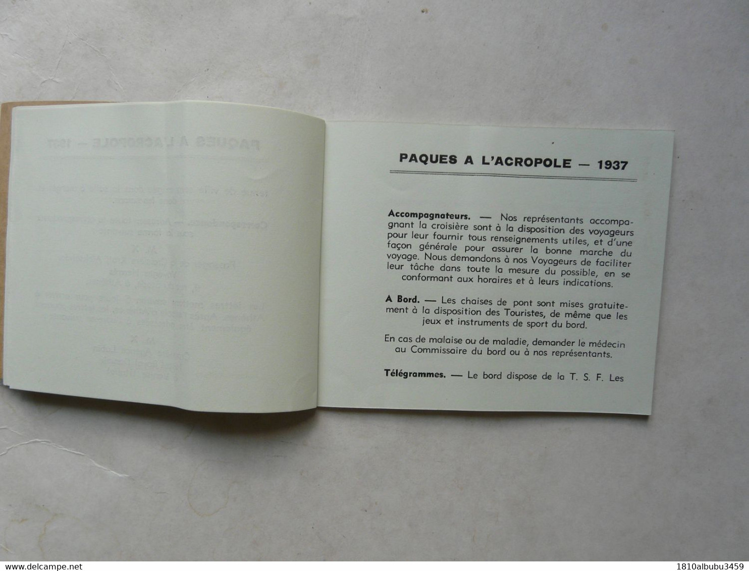 CARNET DE ROUTE - PAQUES A L'ACROPOLE - CROISIERE à Bord Fu M. V. ROI ALEXANDRE Du 20 Mars Au 5 Avril 1937 - Europa