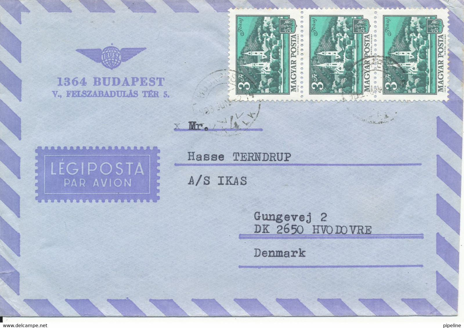 Hungary Air Mail Cover Sent To Denmark - Lettres & Documents
