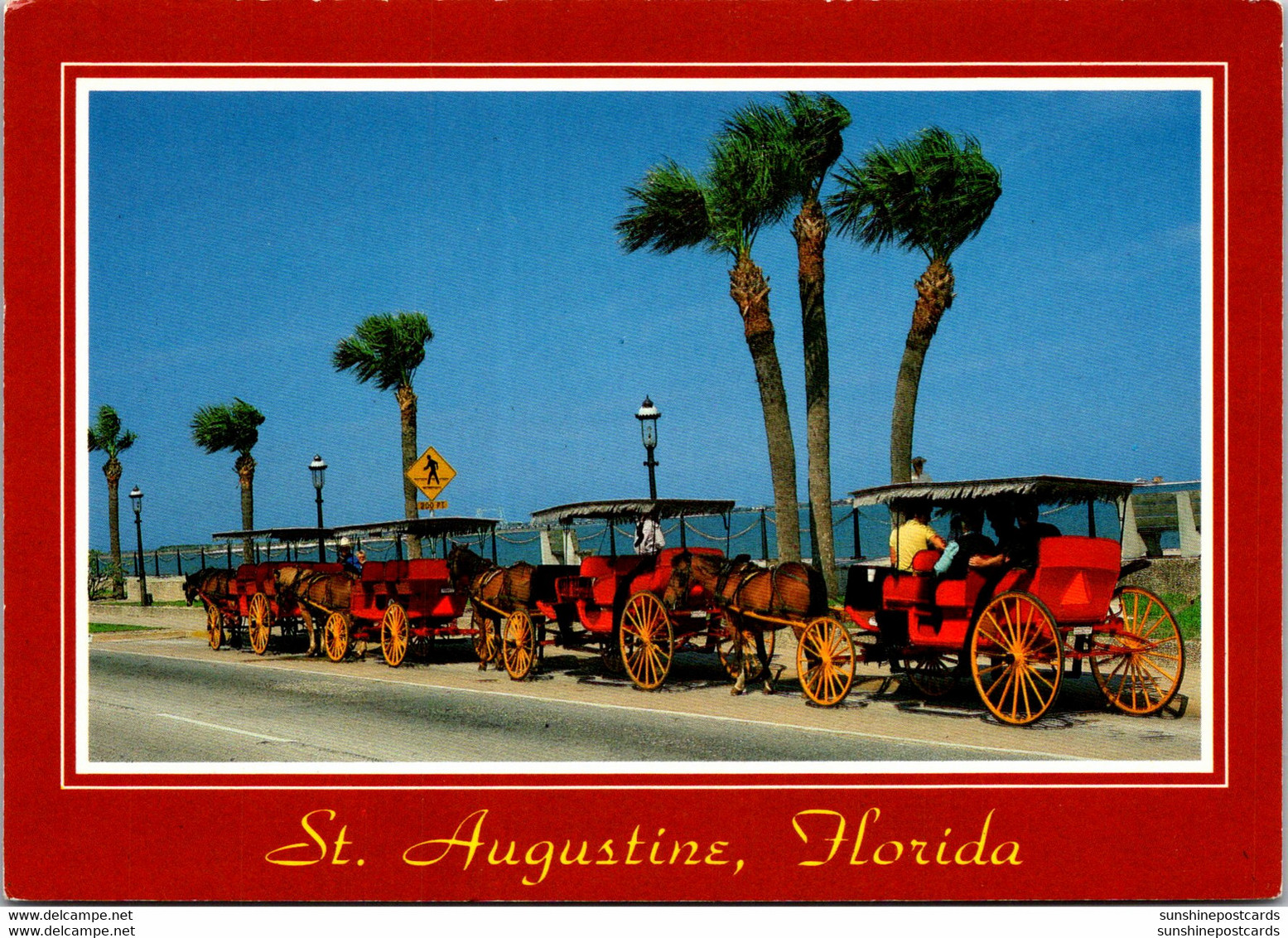 Florida St Augustine Carriages On The Bayfront Near The Bridge Of Lions - St Augustine