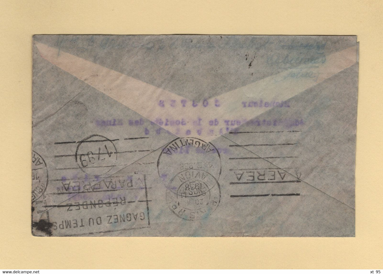 Poste Aerienne - Destination Buenos Aires - 1938 - 1927-1959 Briefe & Dokumente